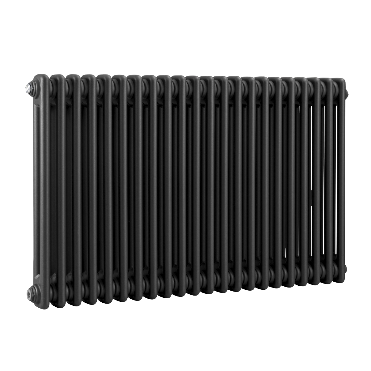 Baridi Horizontal Traditional 2 Column Radiator 600 x 1012mm, Black - DH364