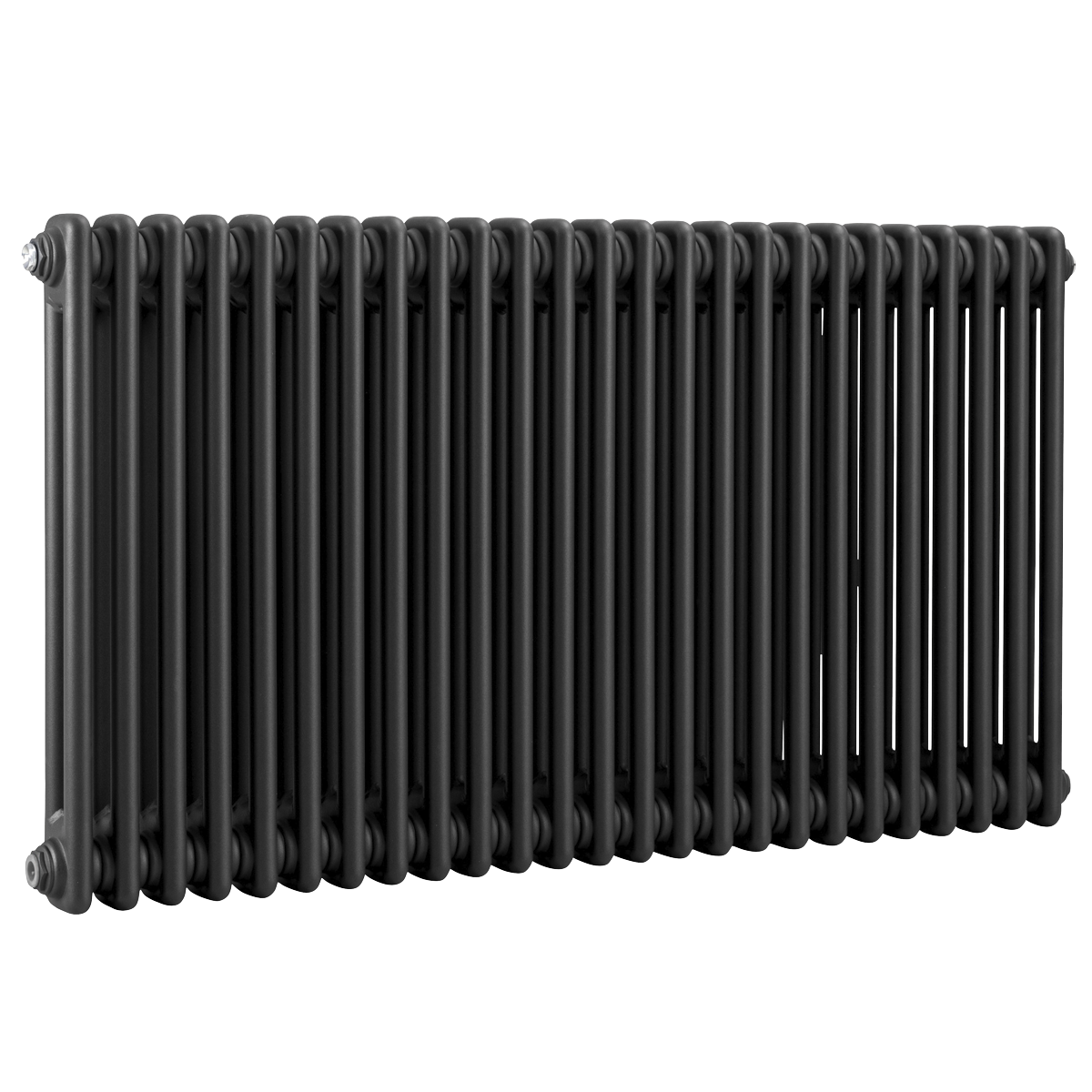 Baridi Horizontal Traditional 2 Column Radiator 600 x 1147mm, Black - DH365