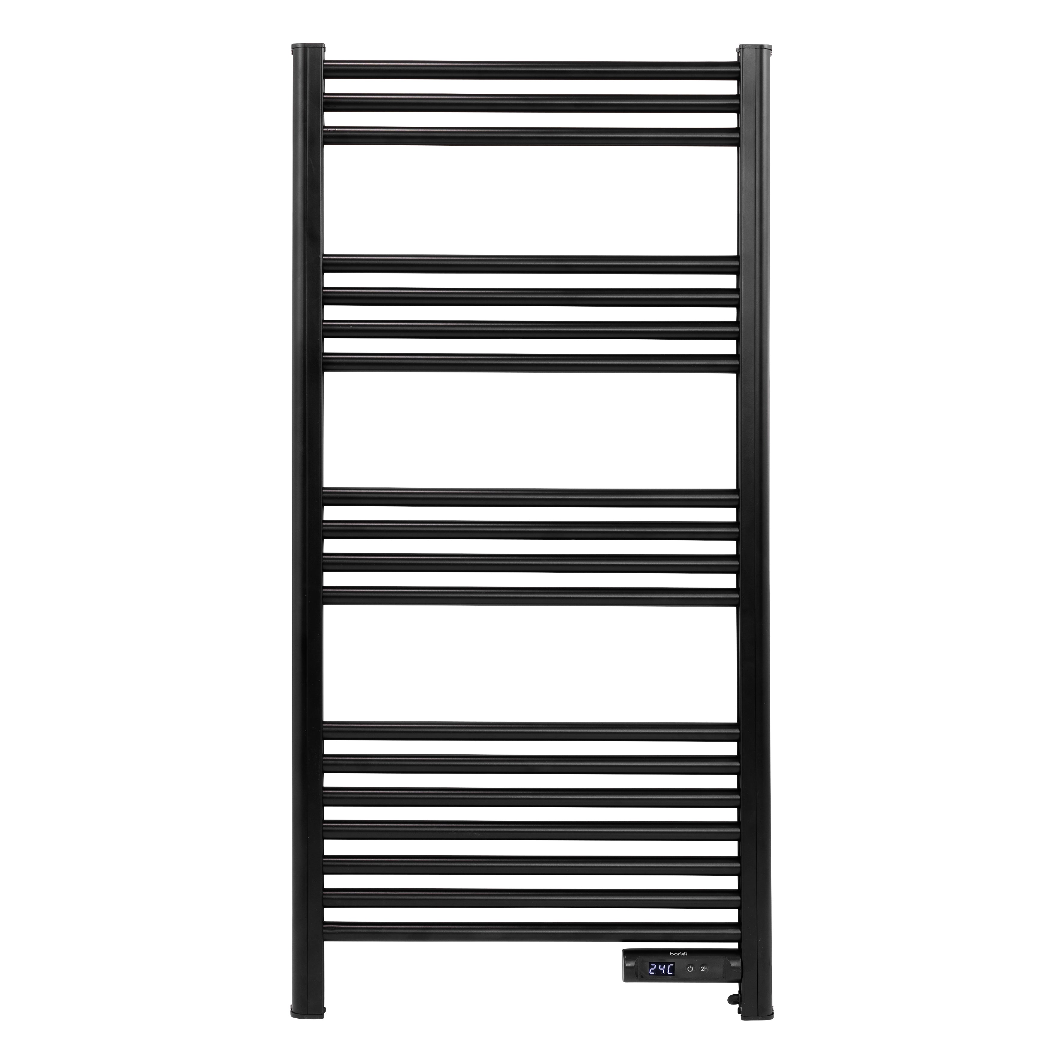 Baridi Electric Heated Towel Rail with LED Display, Black - DH371