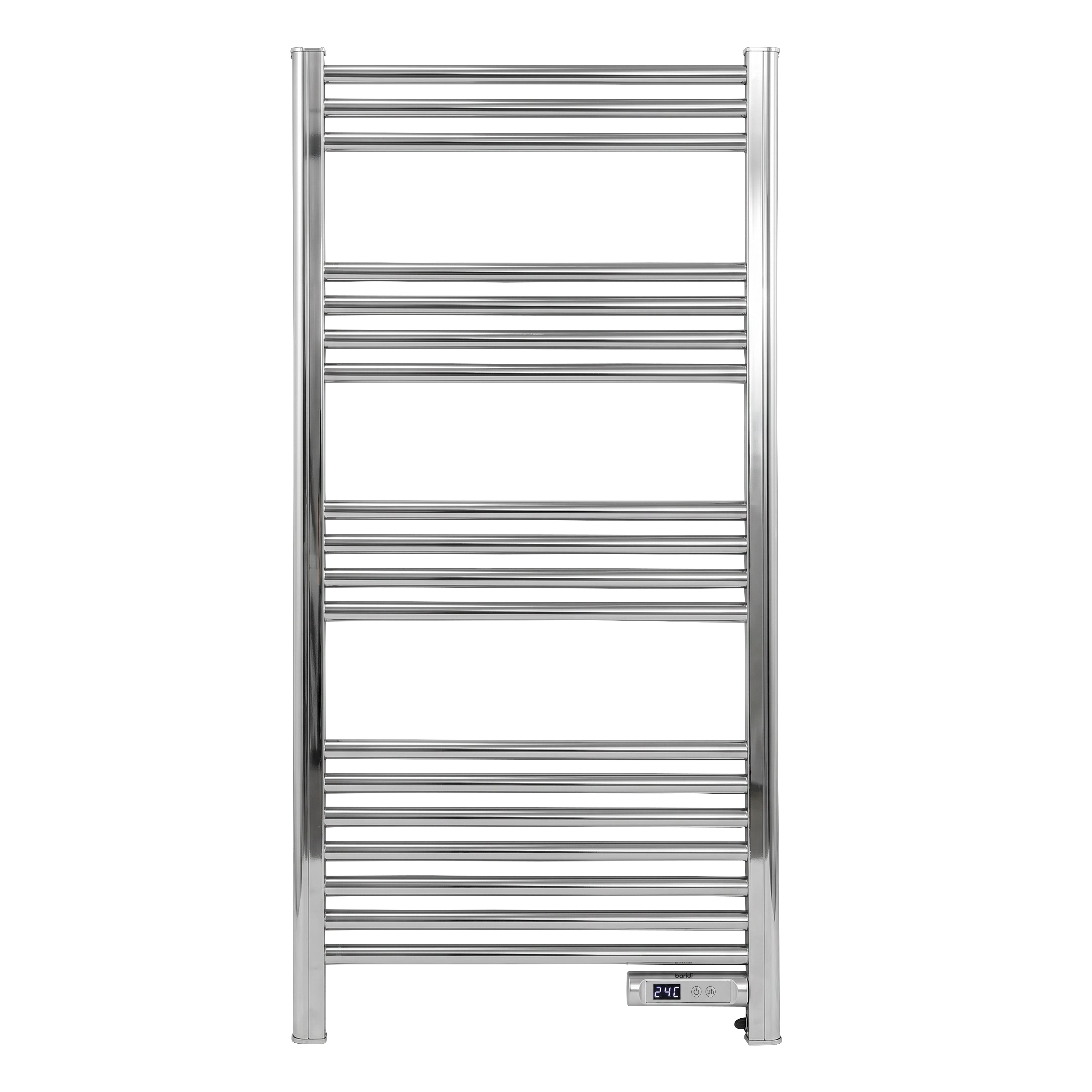 Baridi Electric Heated Towel Rail with LED Display, Silver - DH372