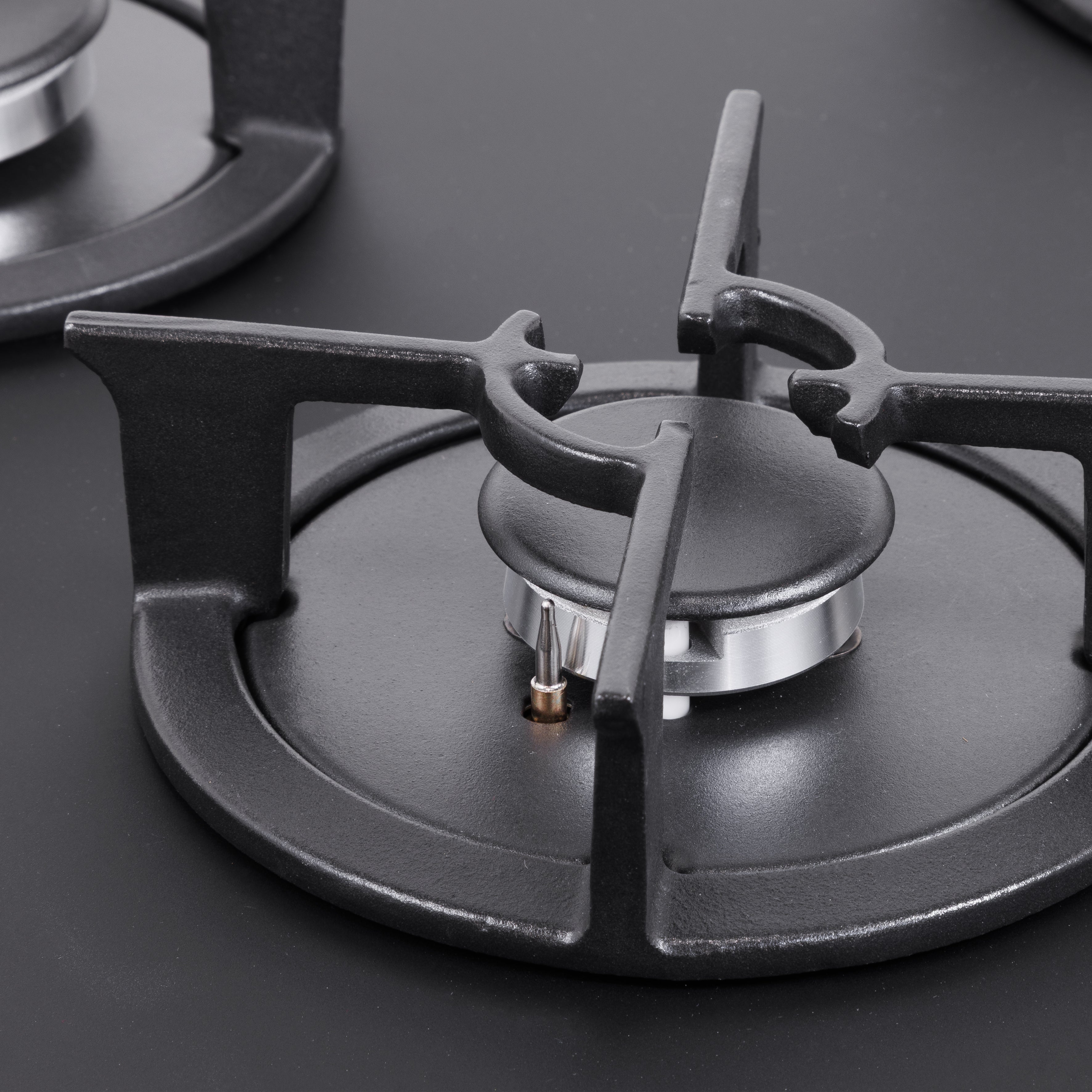 Baridi 70cm Matt Black Glass Gas Hob, 5 Burners, Cast Iron Supports, Auto Ignition, 10.4kW – DH384