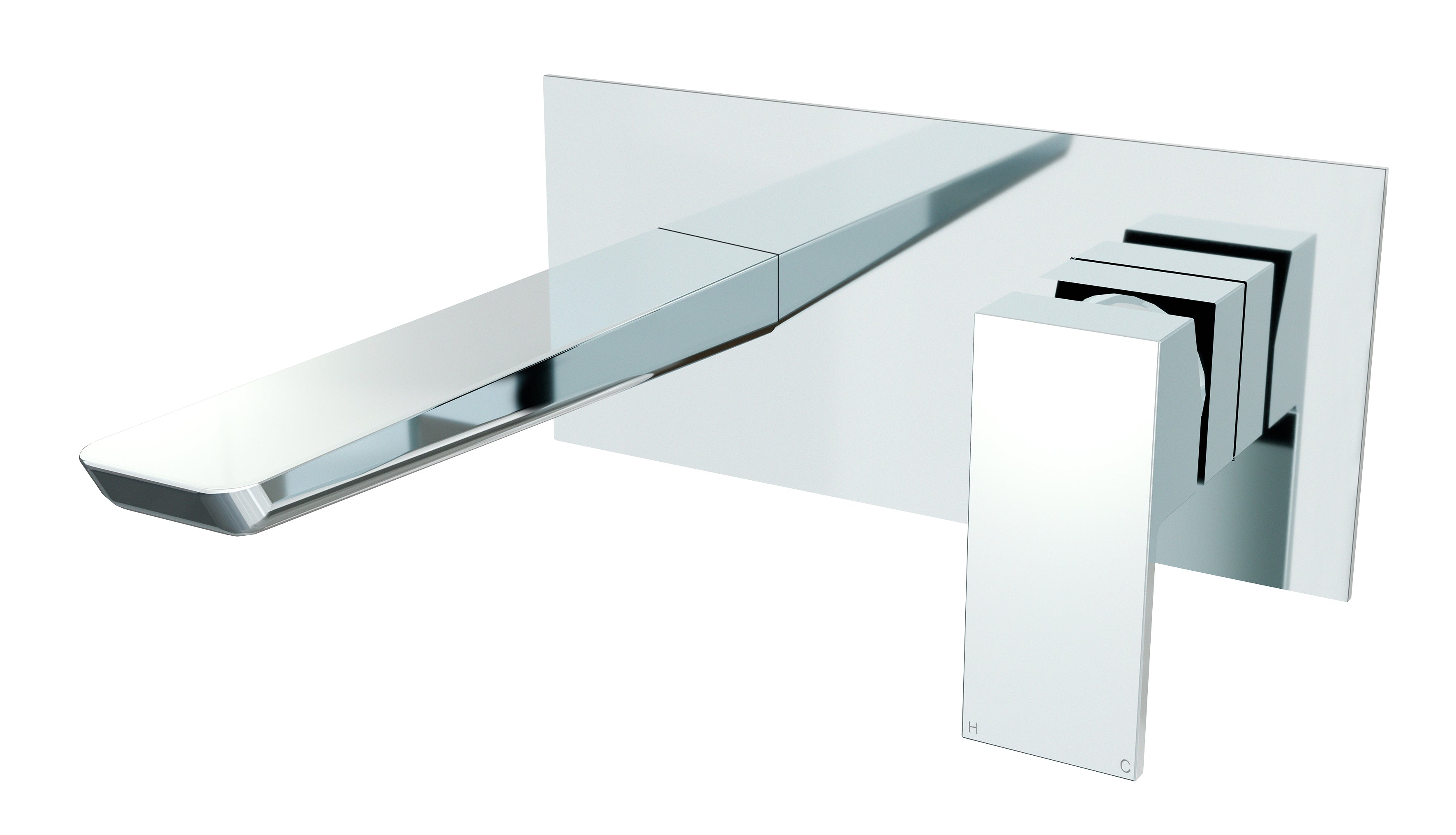 Baridi Wall Mounting Basin Mixer Tap, Square, Chrome - DH396