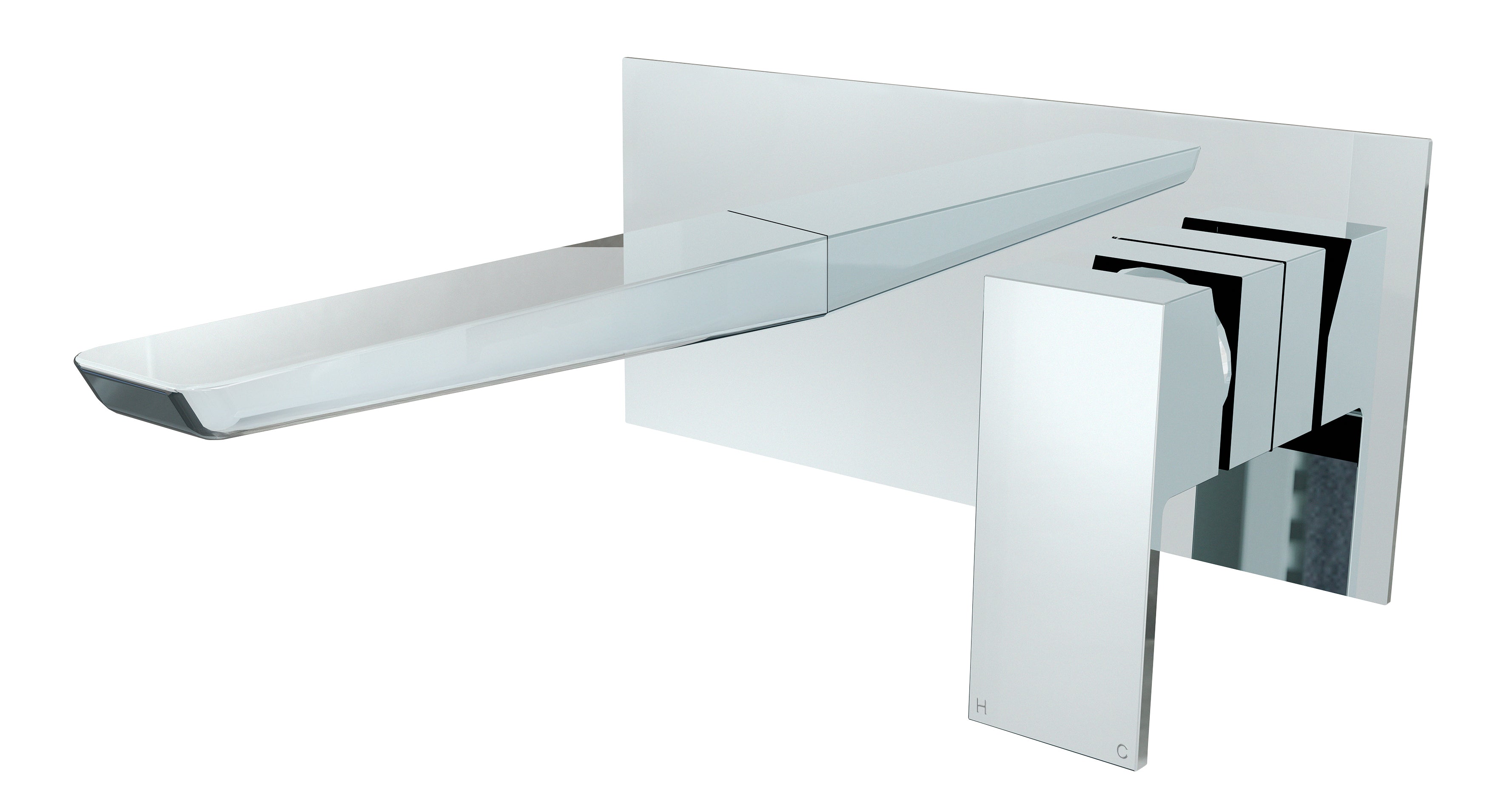 Baridi Wall Mounting Basin Mixer Tap, Square, Chrome - DH396