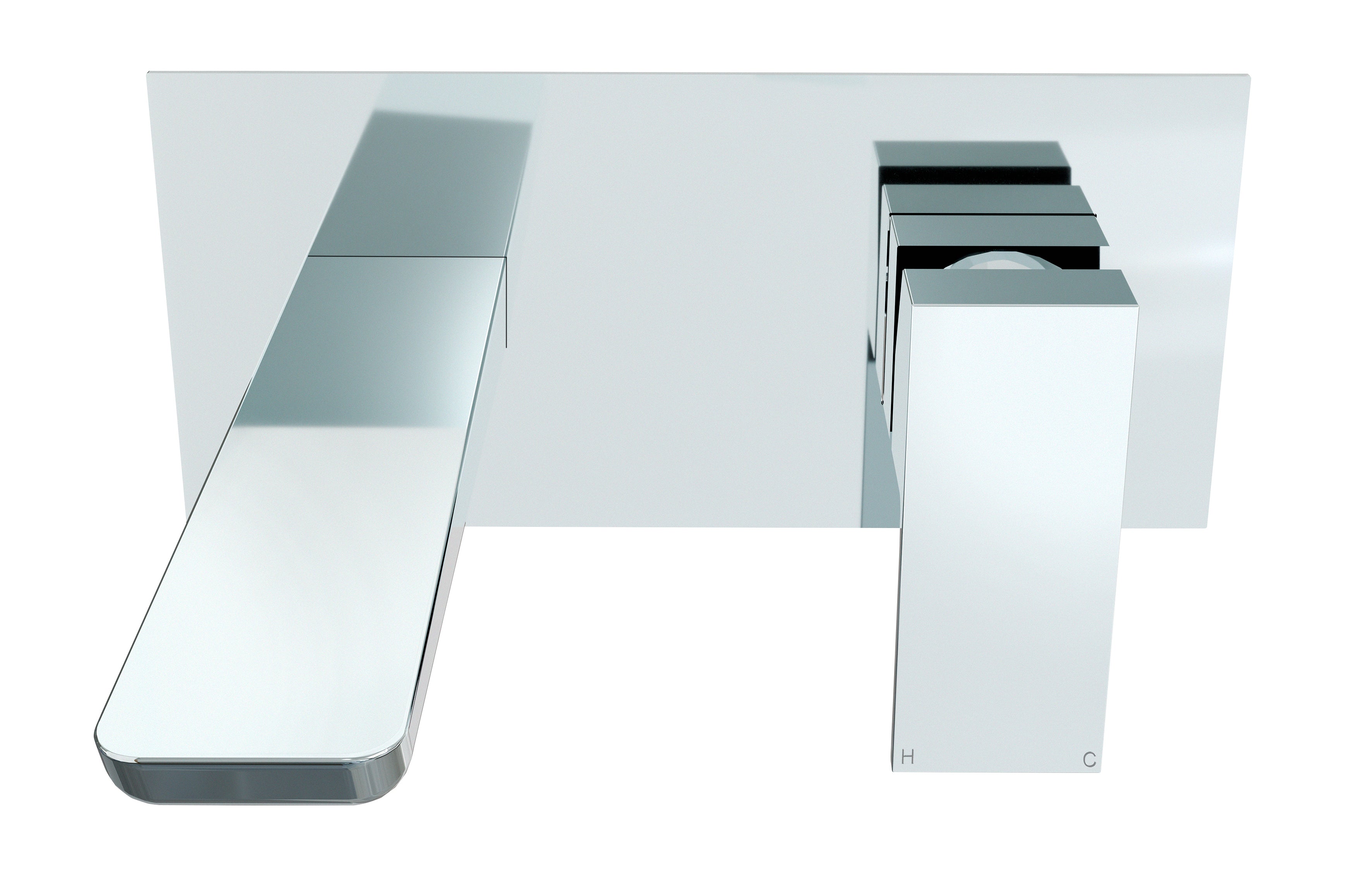 Baridi Wall Mounting Basin Mixer Tap, Square, Chrome - DH396