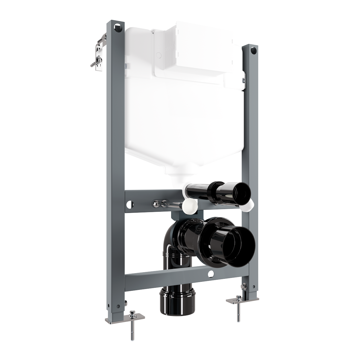 Baridi Slimline Low Level Concealed Cistern with Metal Frame & Dual Operation - DH403