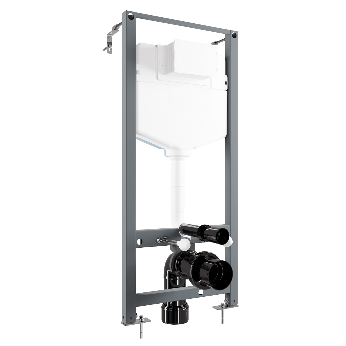 Baridi Slimline Concealed Cistern with Metal Frame, Front Flush, Adjustable Feet & WRAS Approved - DH404