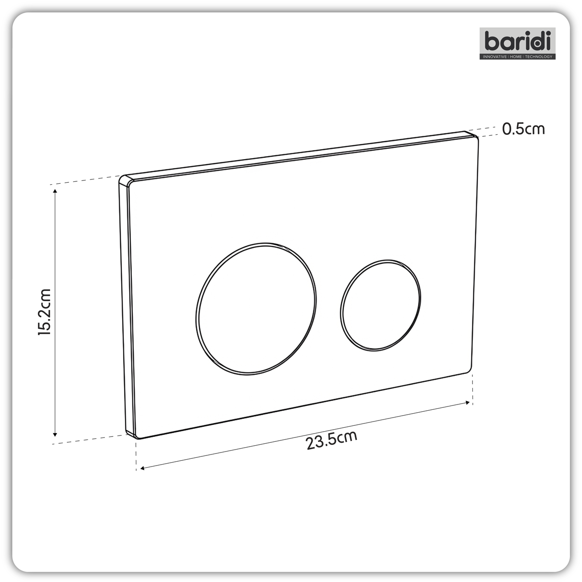 Baridi Chrome Toilet Flush Plate with Dual Flush - DH408