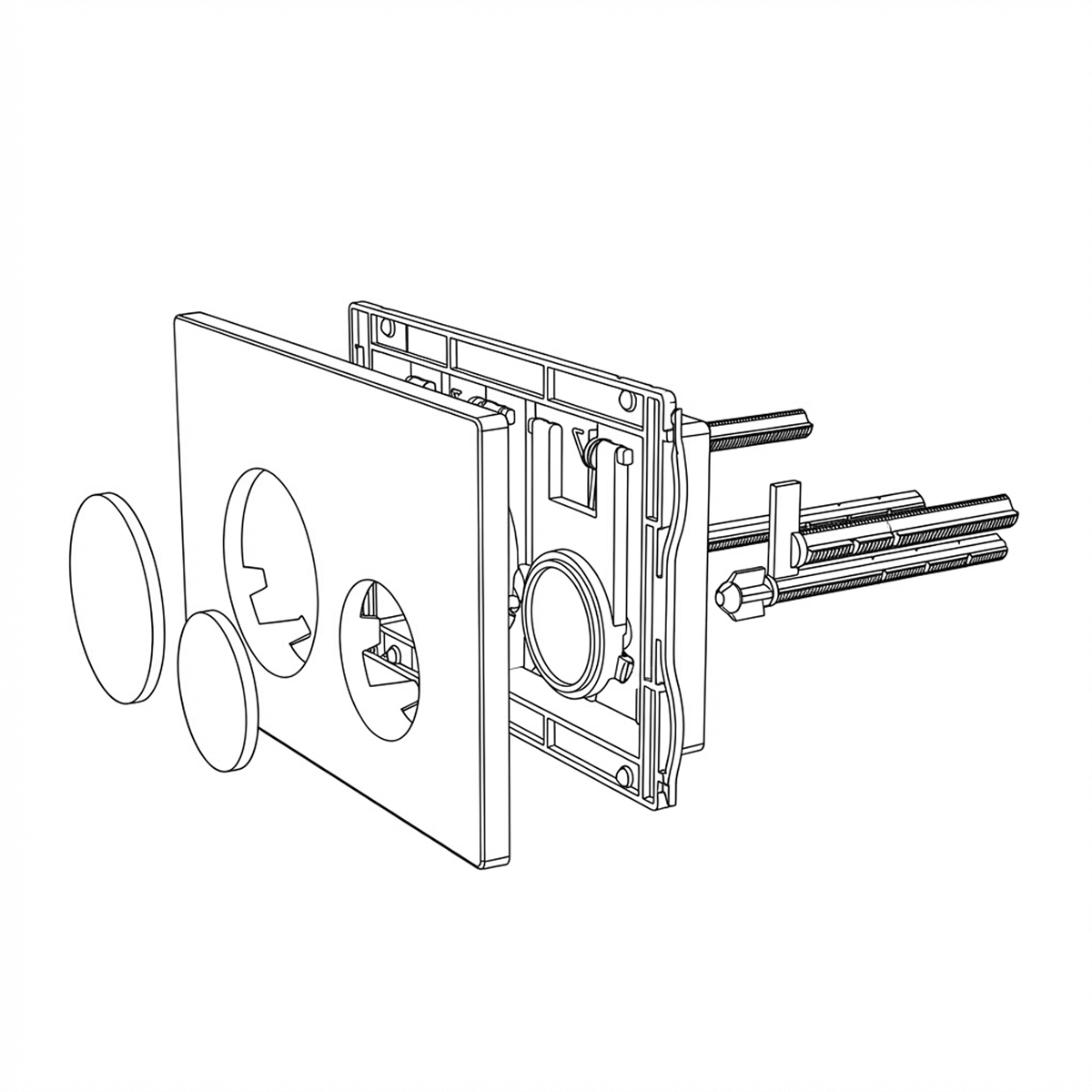 Baridi Chrome Toilet Flush Plate with Dual Flush - DH408
