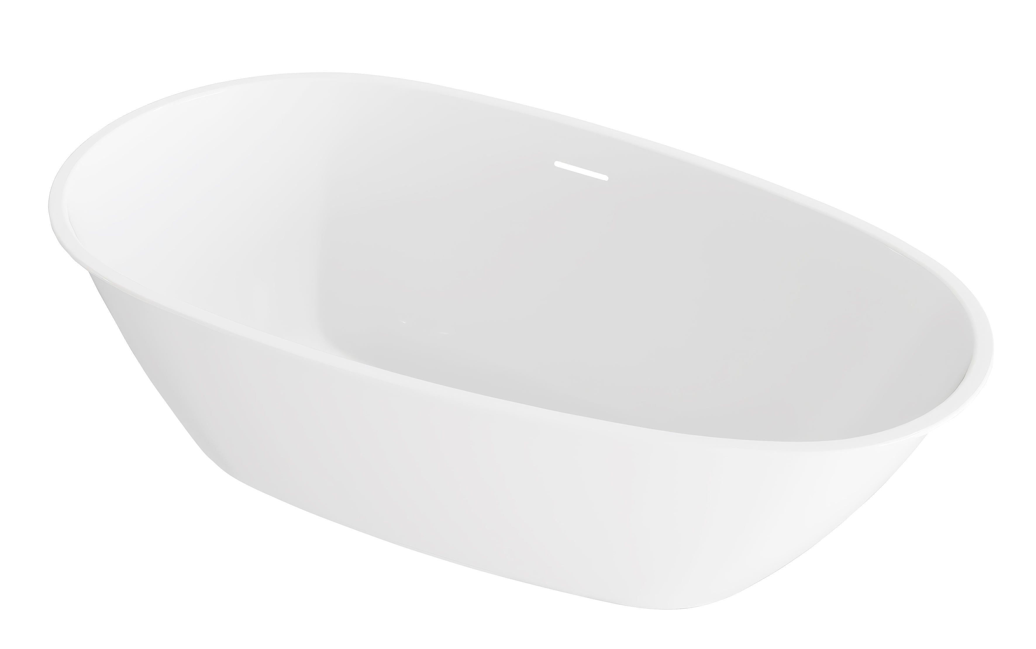 Baridi Double-Ended Slim Rim Bath with Overflow System 140cm, Gloss White - DH415