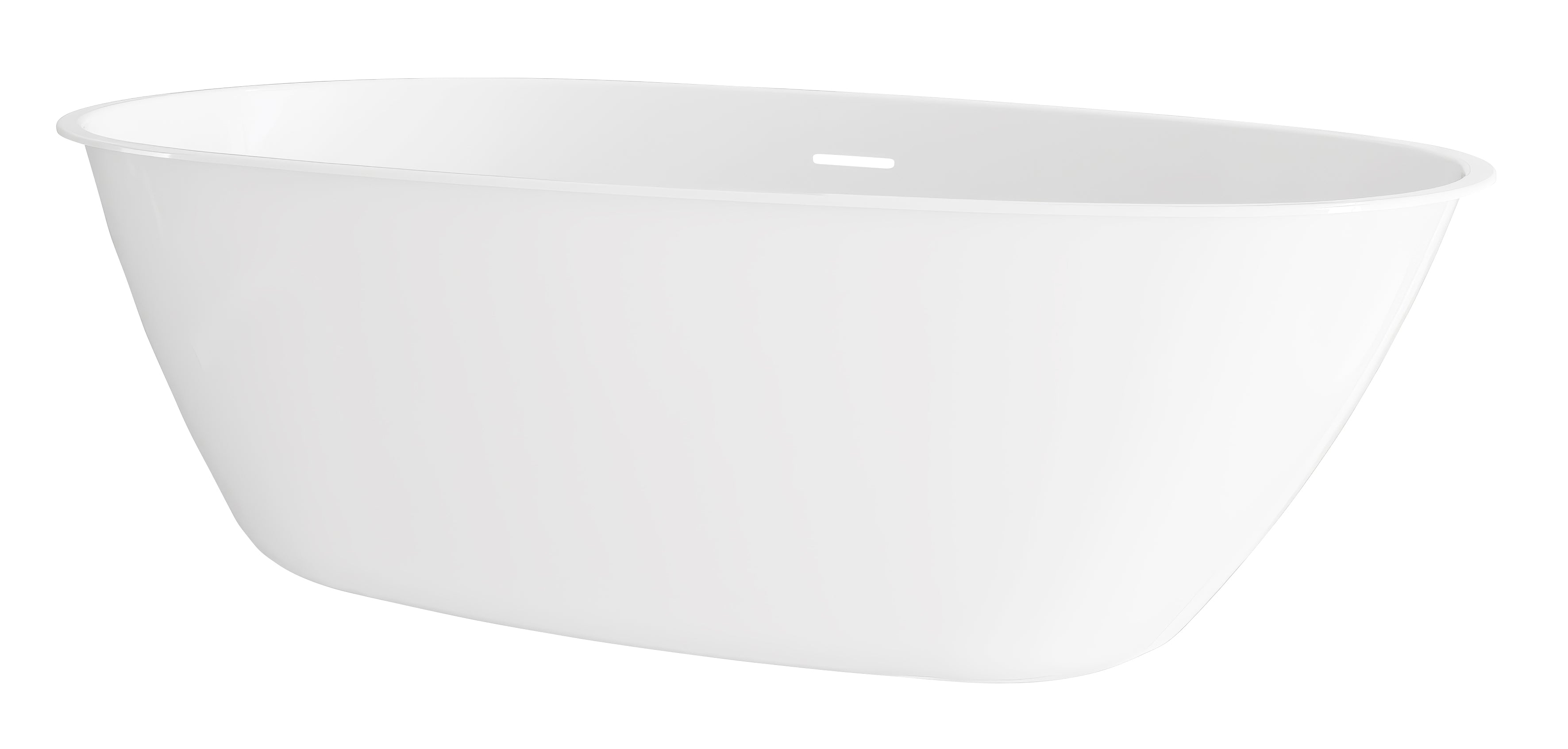 Baridi Double-Ended Slim Rim Bath with Overflow System 140cm, Gloss White - DH415