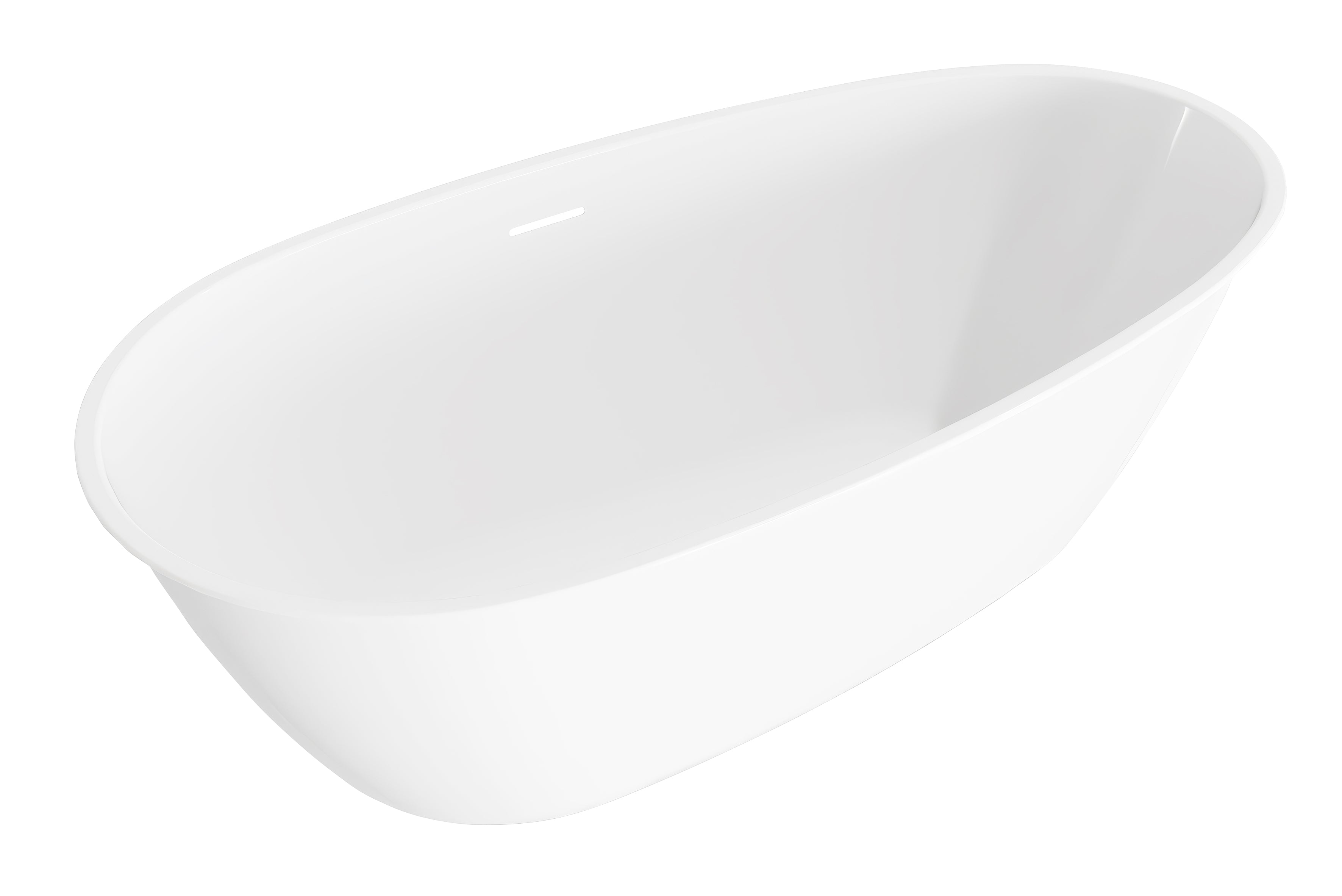 Baridi Double-Ended Slim Rim Bath with Overflow System 160cm, Gloss White - DH417