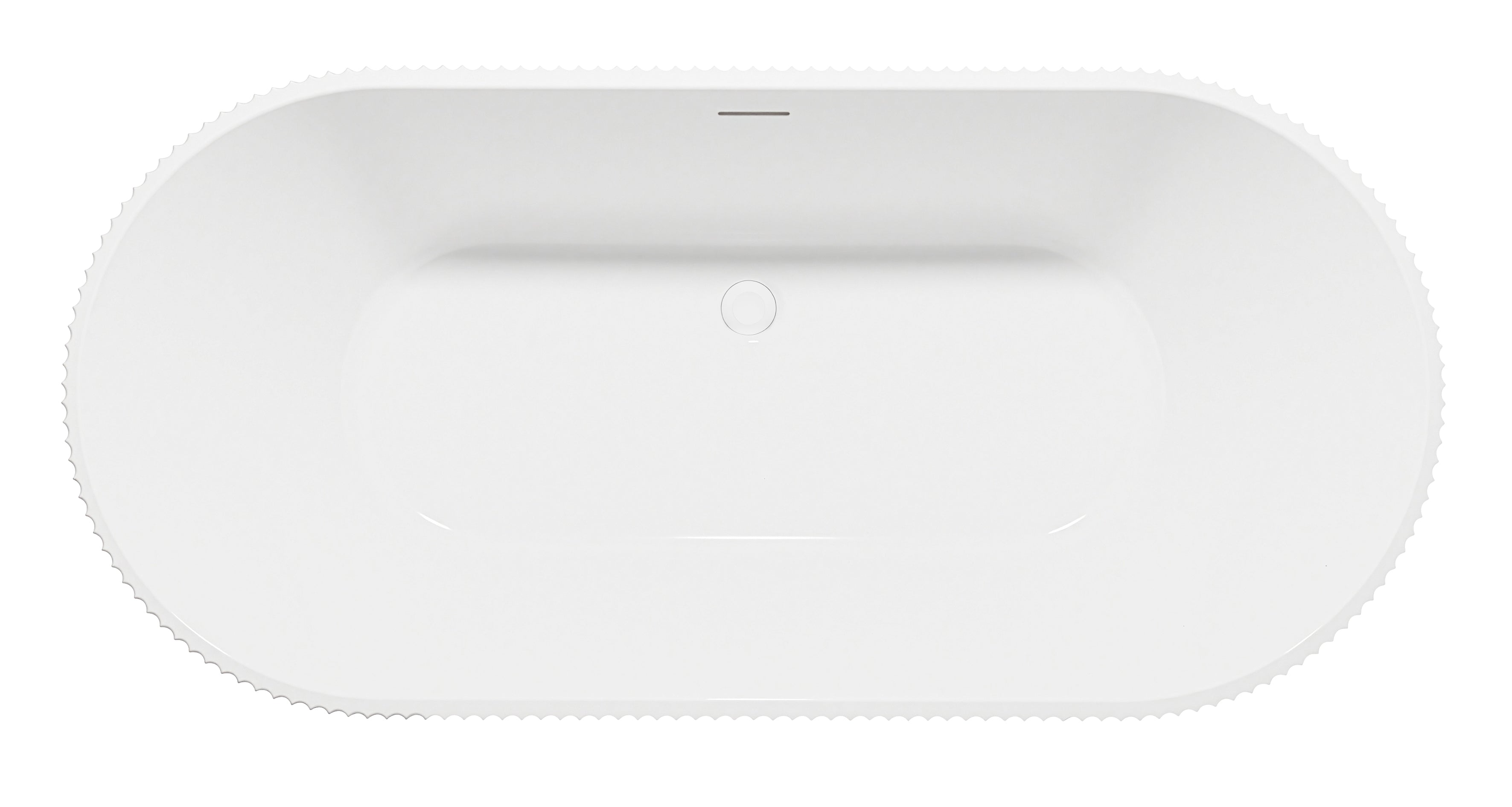 Baridi Double-Ended Fluted Design Bath with Slim Rim 150cm, Gloss White - DH419