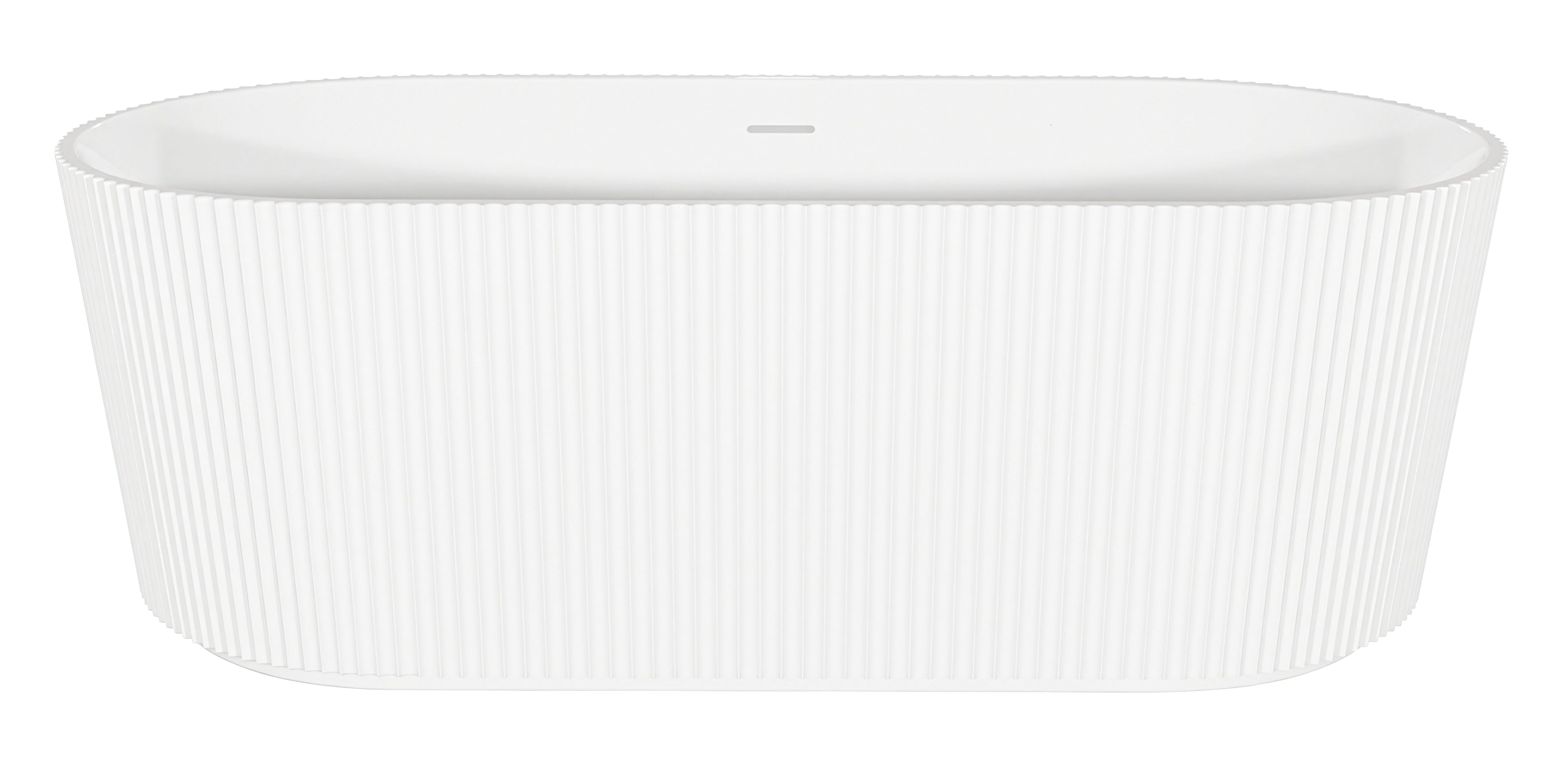 Baridi Double-Ended Fluted Design Bath with Slim Rim 168cm, Gloss White - DH420