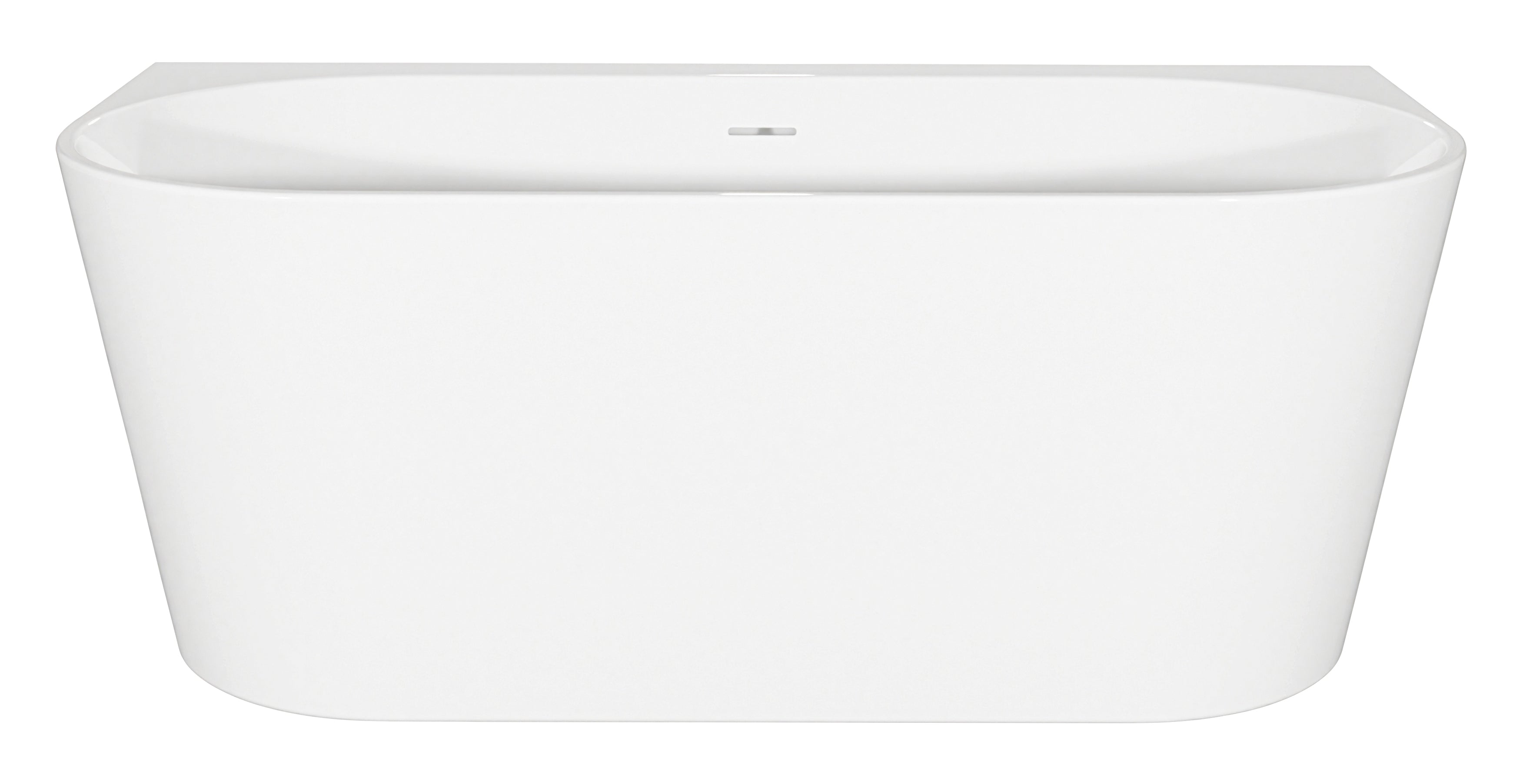 Baridi Back-to-Wall Slim Rim Bath with Overflow System 170cm, Gloss White - DH422