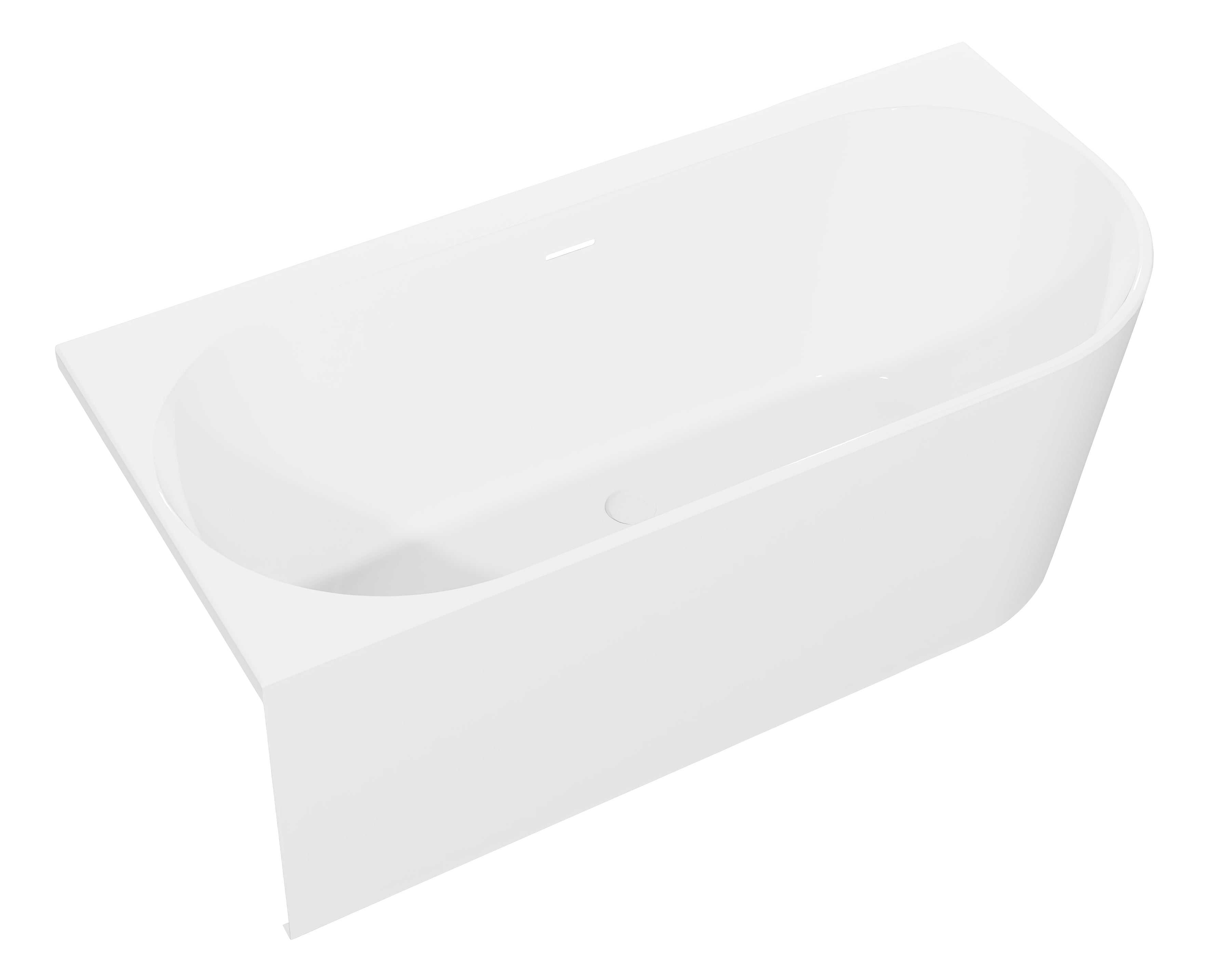 Baridi Left-Hand Corner Slim Rim Bath with Overflow System 150cm, Gloss White - DH423
