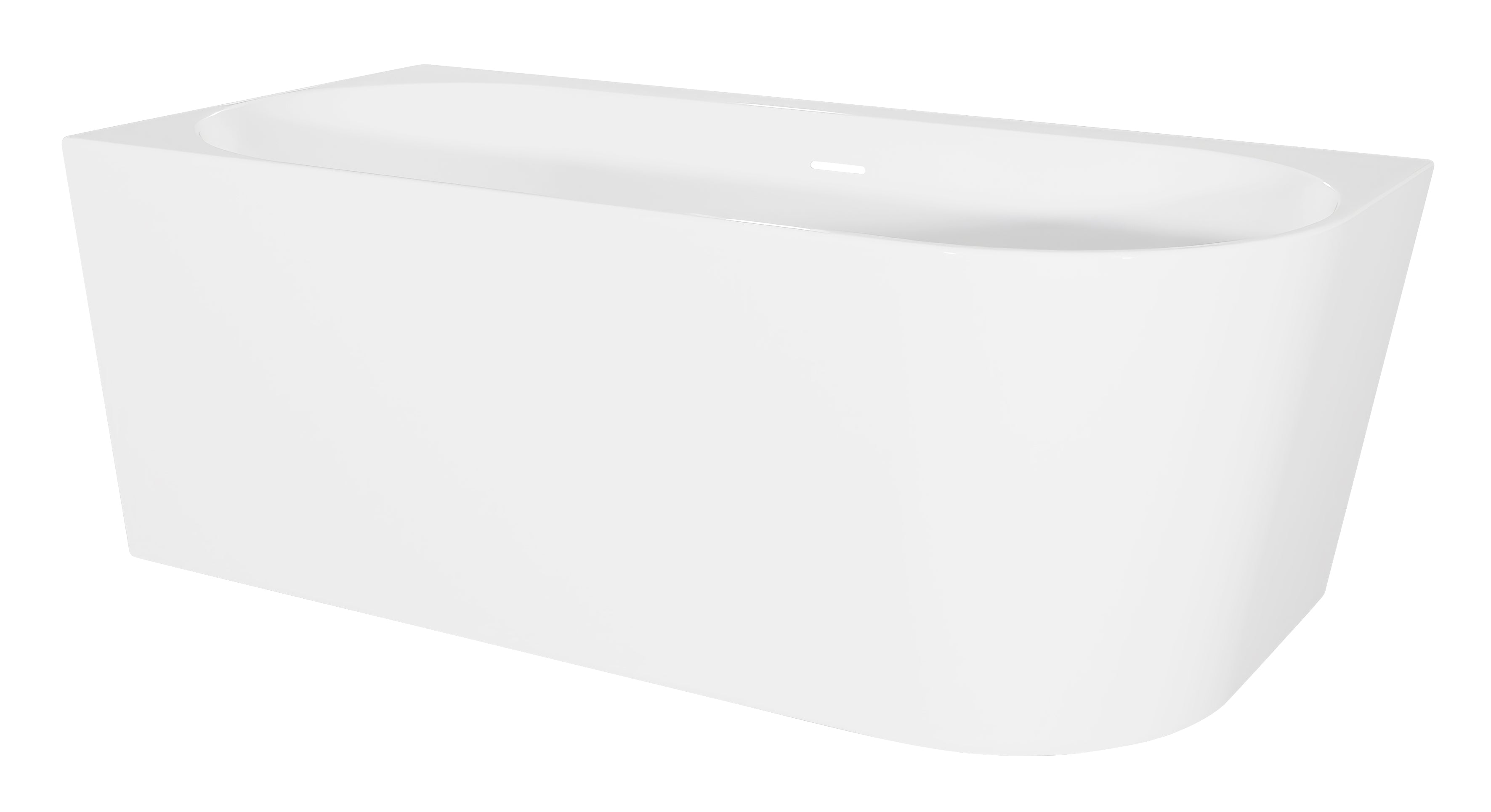 Baridi Left-Hand Corner Slim Rim Bath with Overflow System 150cm, Gloss White - DH423