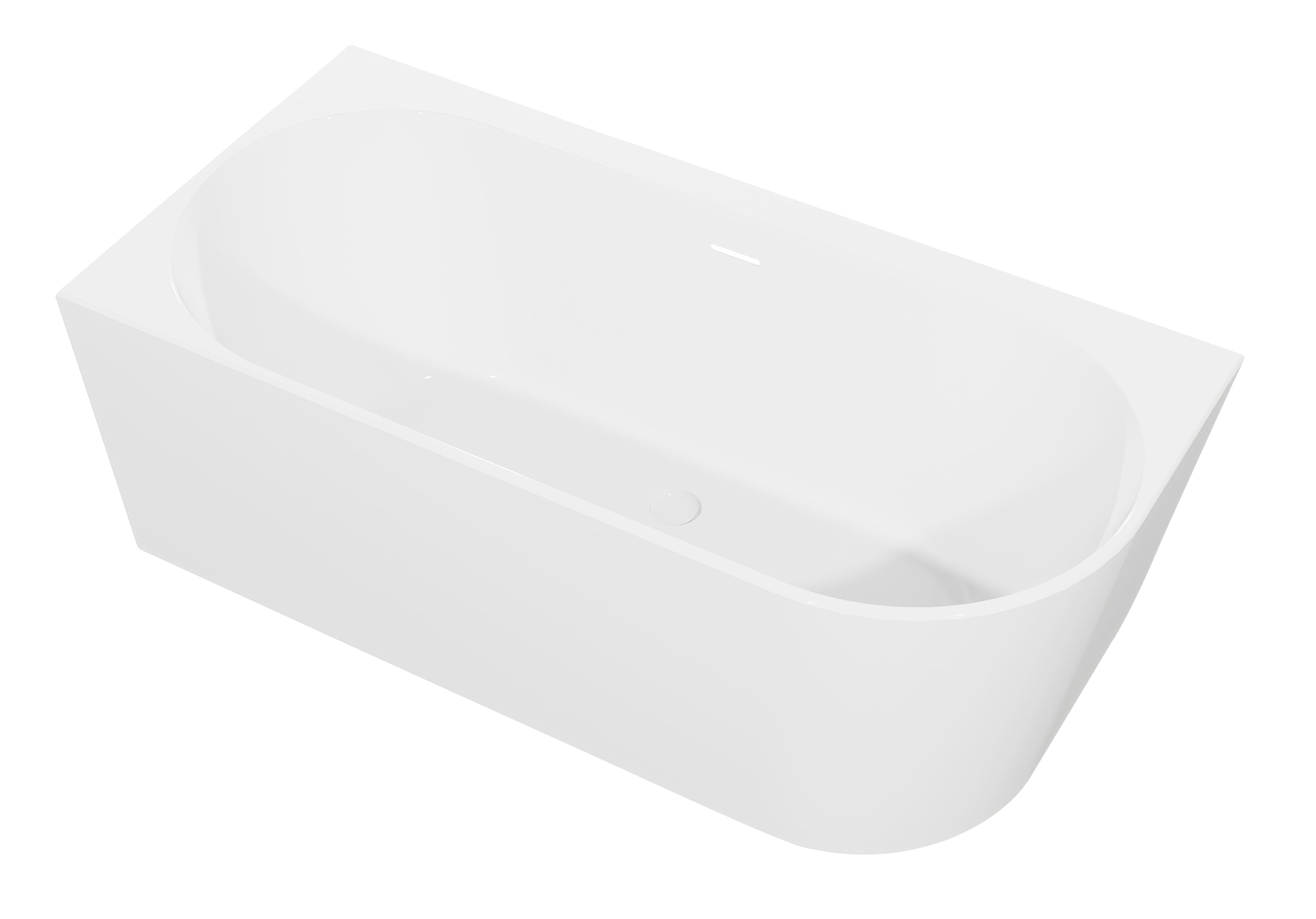 Baridi Left-Hand Corner Slim Rim Bath with Overflow System 160cm, Gloss White - DH424