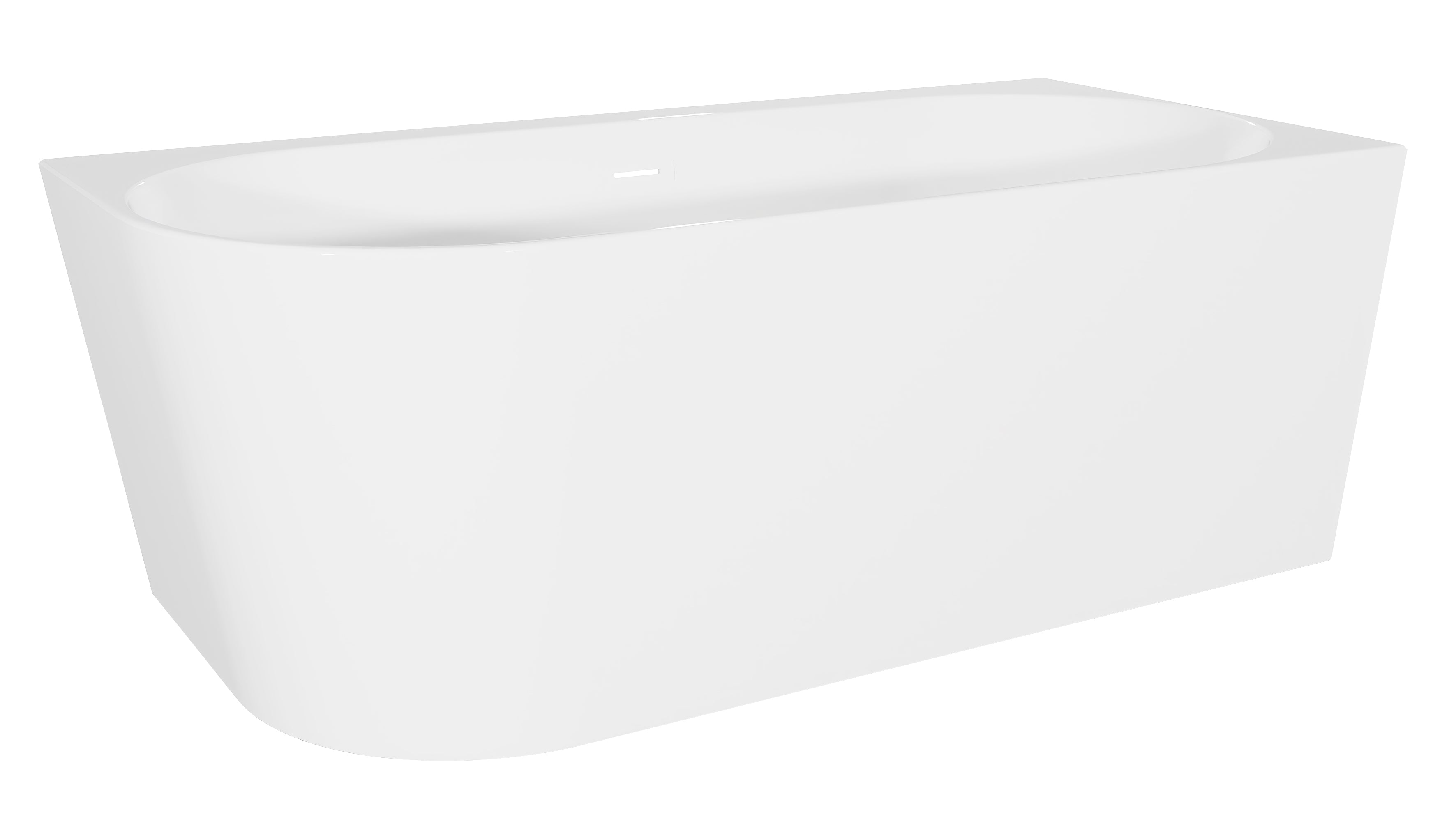 Baridi Right-Hand Corner Slim Rim Bath with Overflow System 150cm, Gloss White - DH426