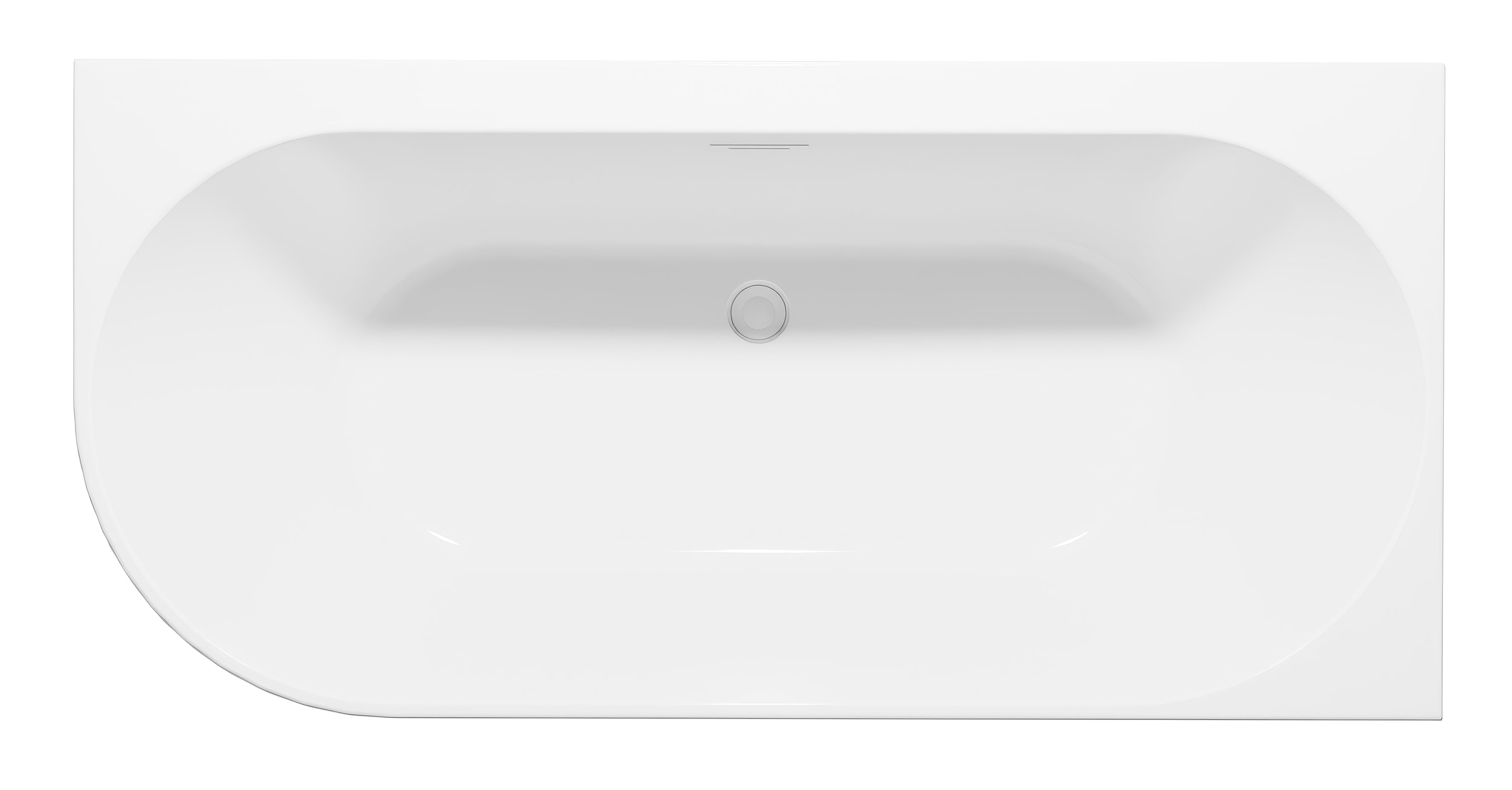 Baridi Right-Hand Corner Slim Rim Bath with Overflow System 150cm, Gloss White - DH426