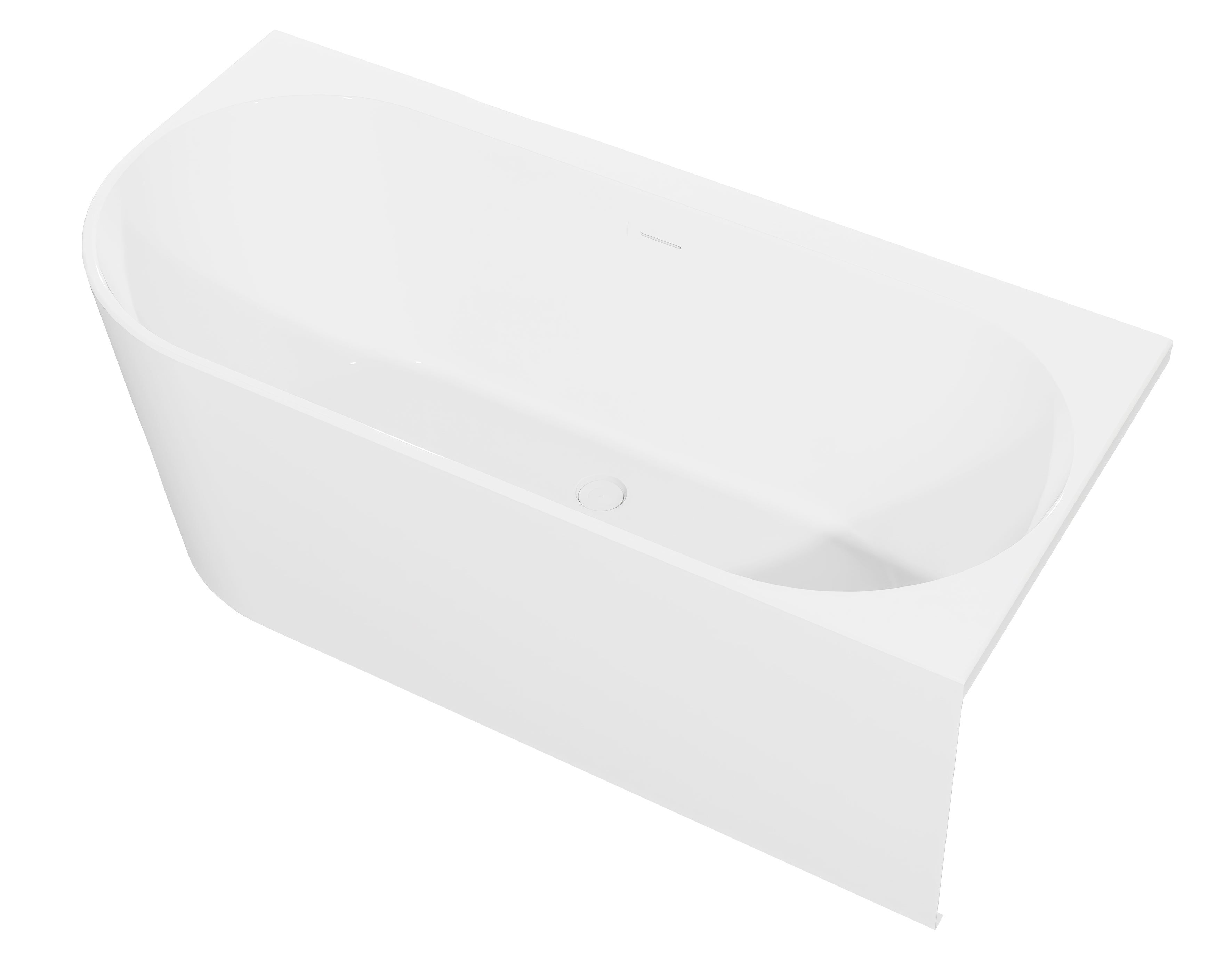 Baridi Right-Hand Corner Slim Rim Bath with Overflow System 160cm, Gloss White - DH427