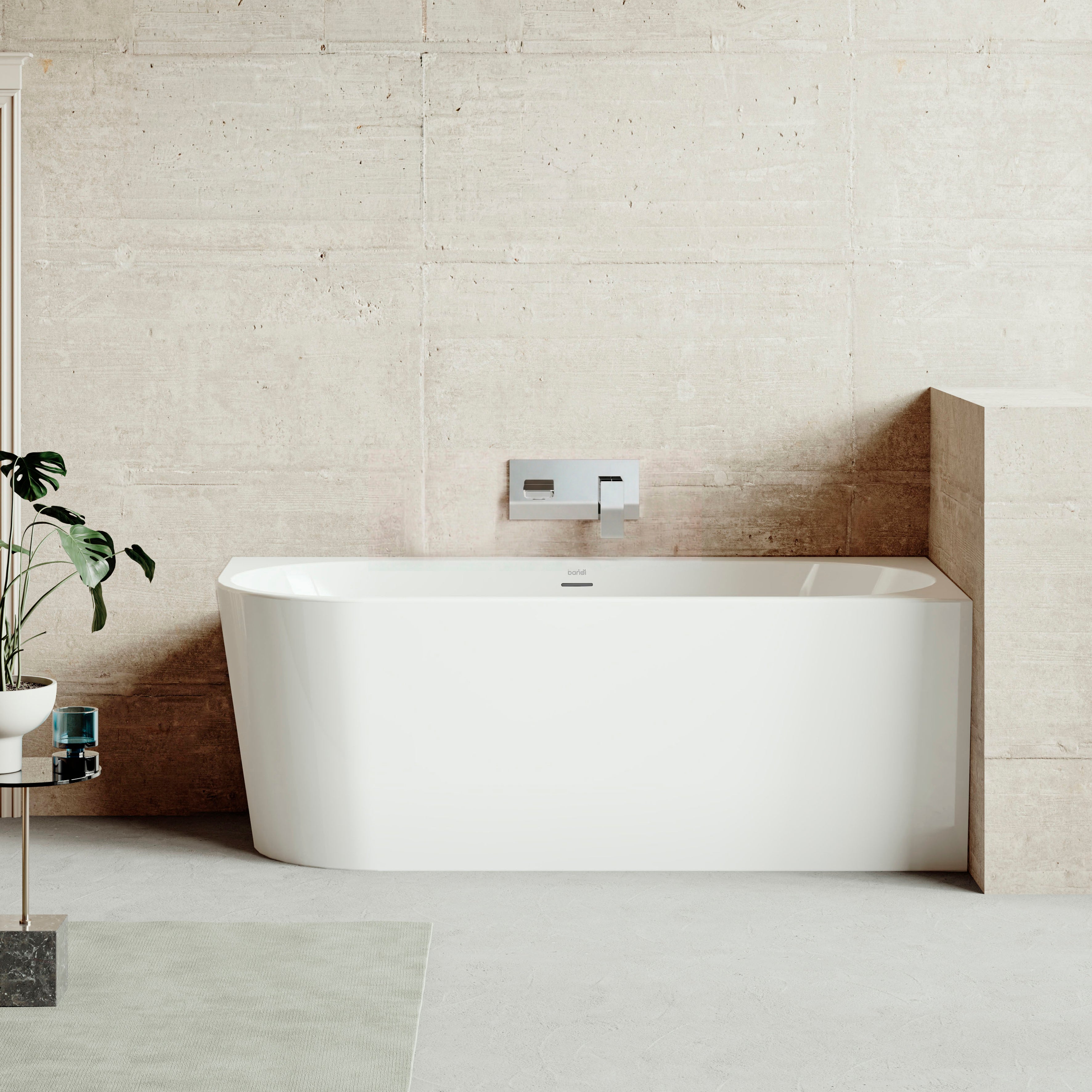 Baridi Right-Hand Corner Slim Rim Bath with Overflow System 170cm, Gloss White - DH428