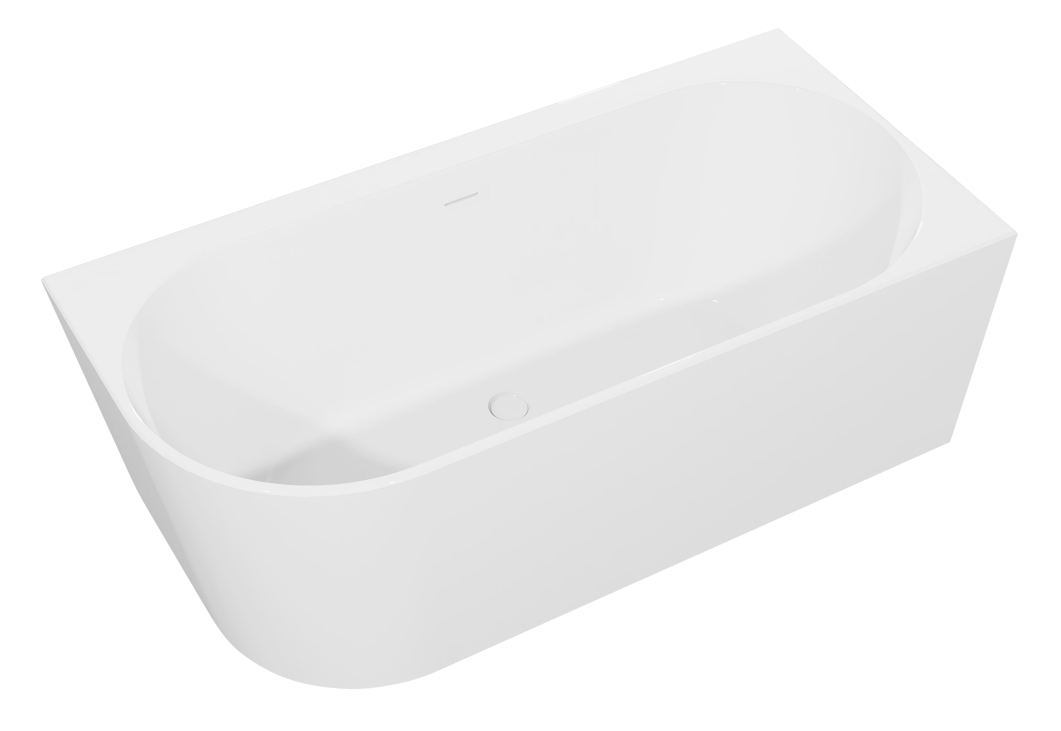 Baridi Right-Hand Corner Slim Rim Bath with Overflow System 170cm, Gloss White - DH428