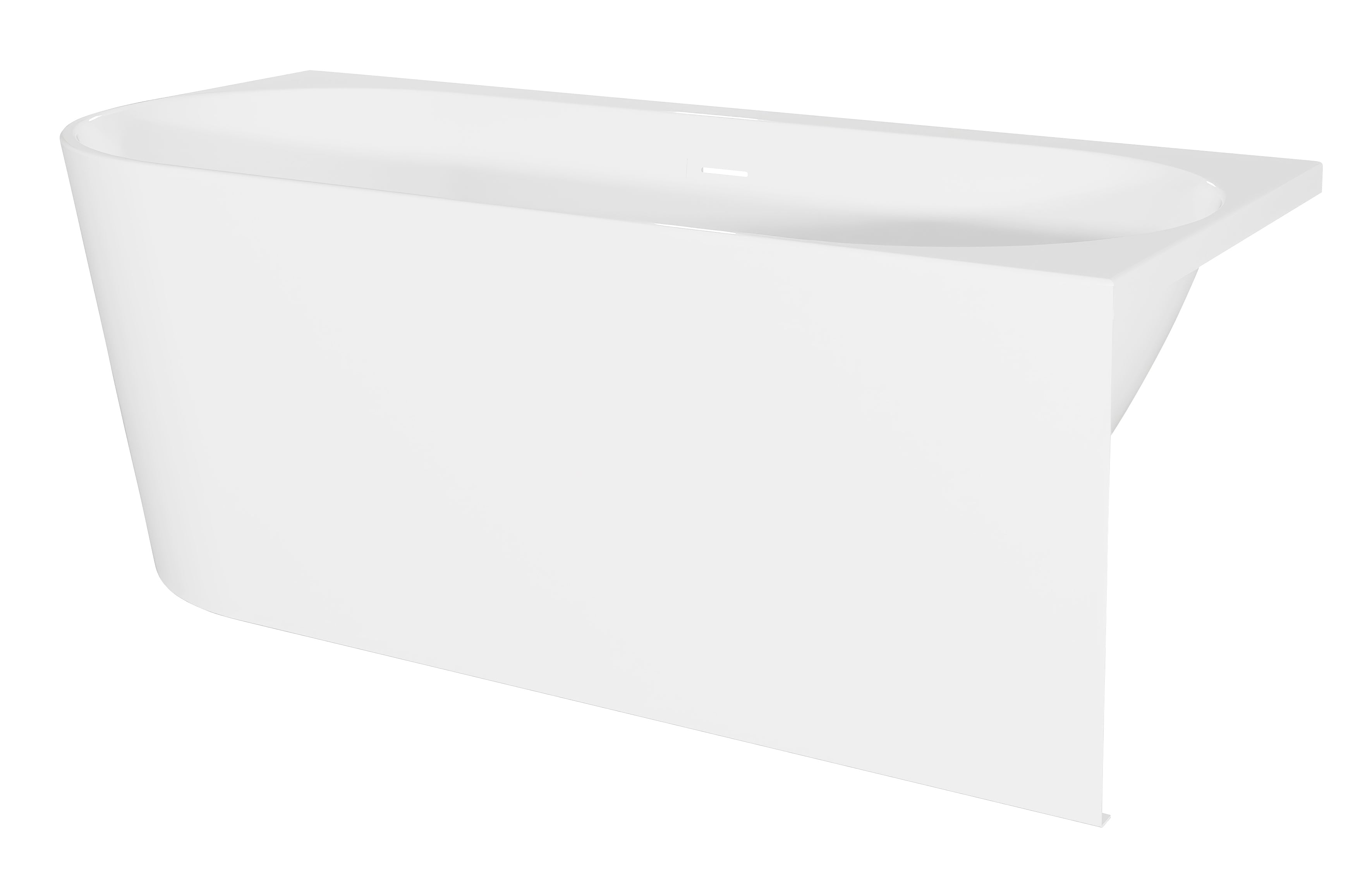 Baridi Right-Hand Corner Slim Rim Bath with Overflow System 170cm, Gloss White - DH428