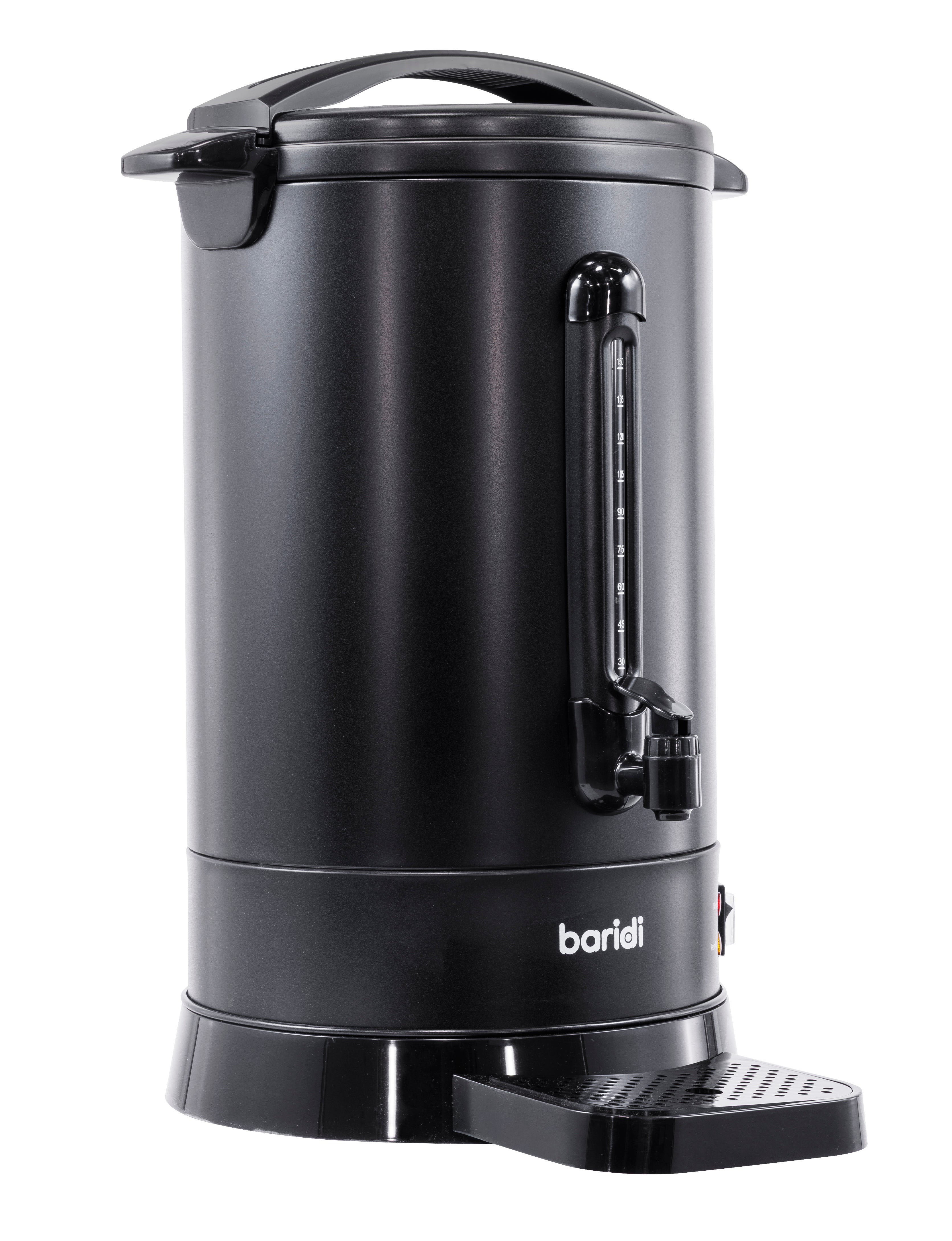 Baridi 20L Hot Water Boiler/Tea Urn with Drip Tray, Keep Warm Function and Water Gauge, Black - DH431