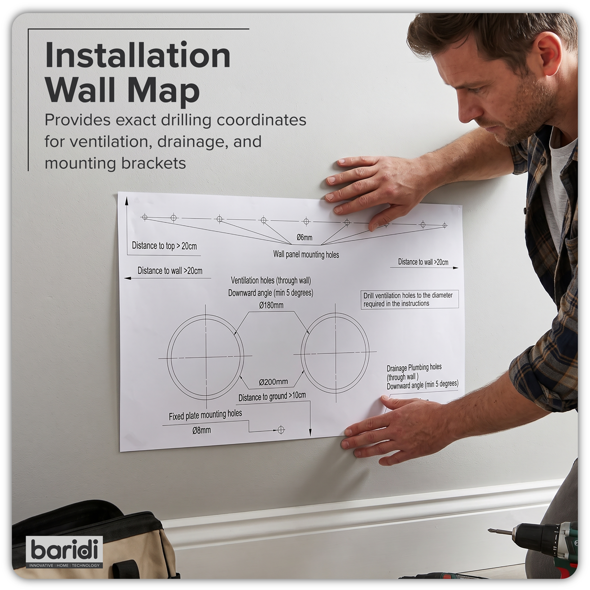 Baridi 4-in-1 Smart Monobloc Wall-Mounting Air Conditioning Unit 12,000Btu/hr, White - DH433