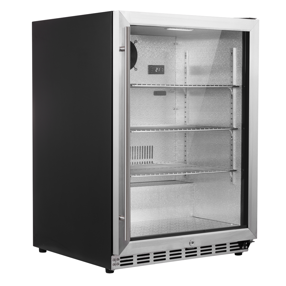 Baridi Outdoor Drinks/Beverage/Bar Fridge, with Triple Glazed Door & Security Lock 150L, Stainless Steel - DH439