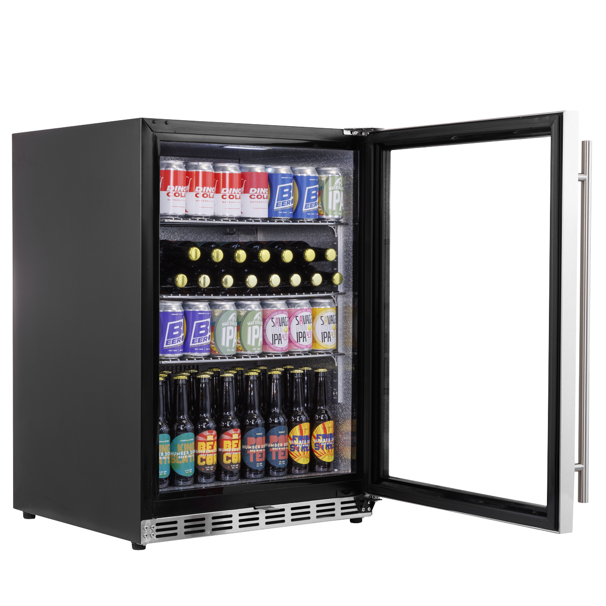 Baridi Outdoor Drinks/Beverage/Bar Fridge, with Triple Glazed Door & Security Lock 150L, Stainless Steel - DH439