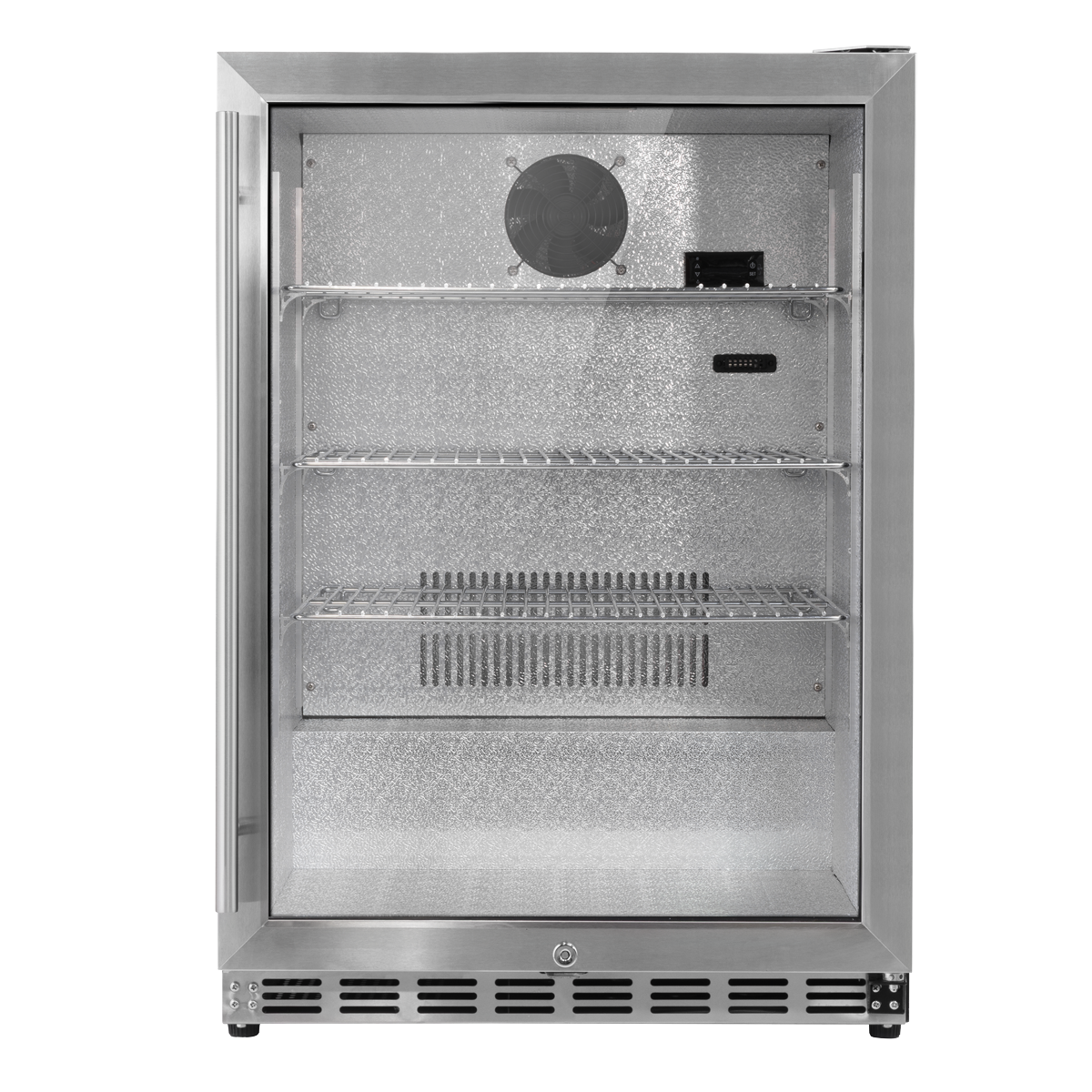 Baridi Outdoor Drinks/Beverage/Bar Fridge, with Triple Glazed Door & Security Lock 150L, Stainless Steel - DH439
