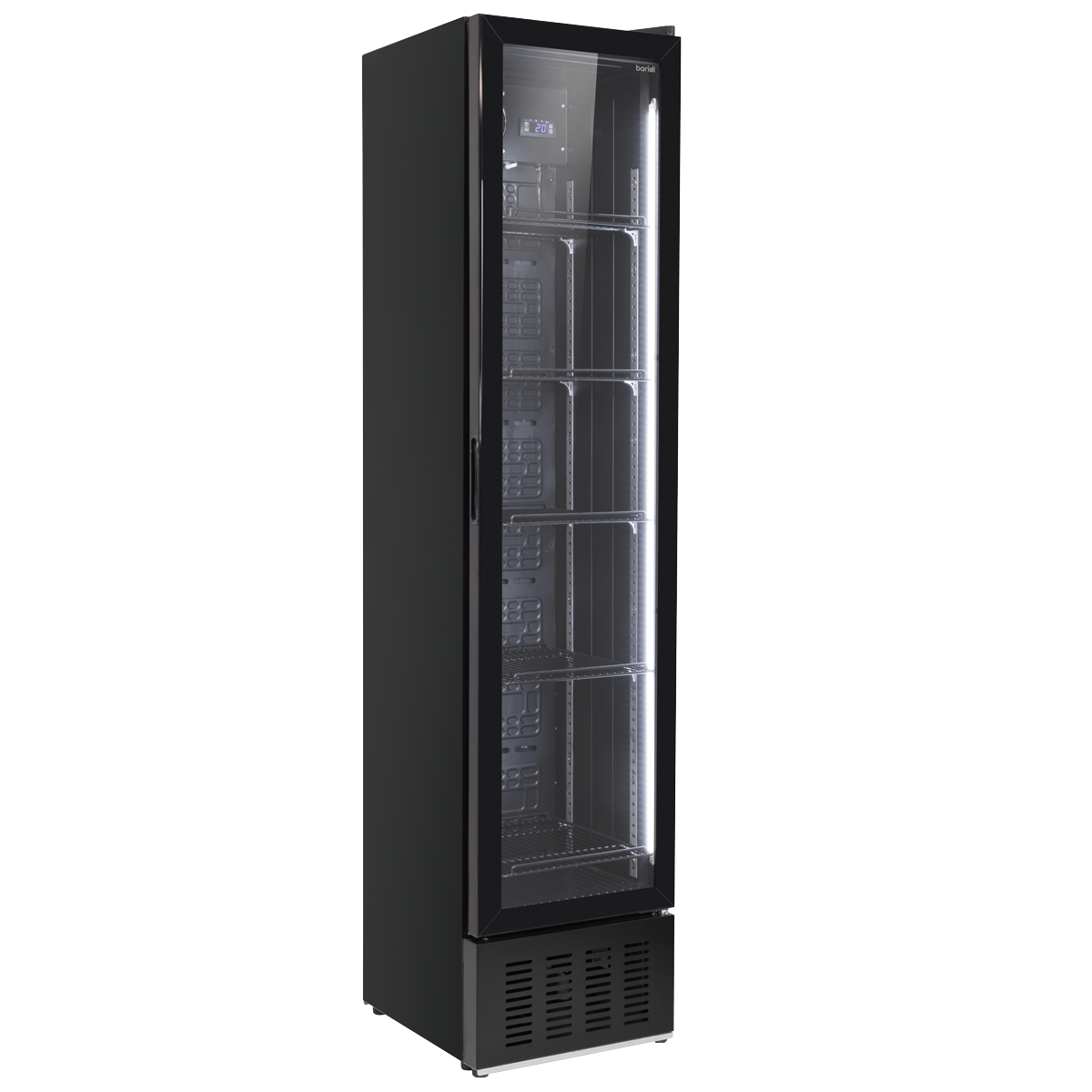 Baridi Tall Drinks/Bar Fridge with Digital Controls & Auto Defrost 160L, Black - DH440