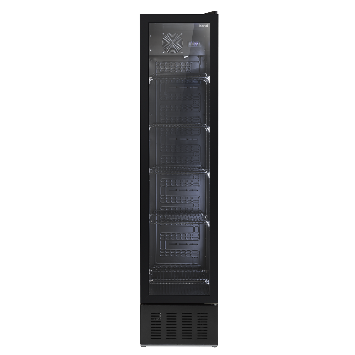 Baridi Tall Drinks/Bar Fridge with Digital Controls & Auto Defrost 160L, Black - DH440