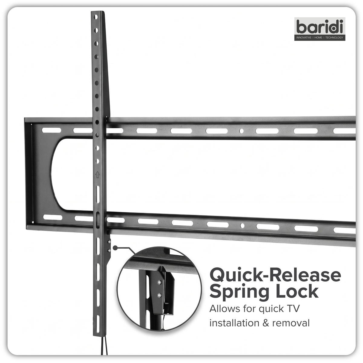 Baridi TV Wall Bracket for 60-120" Screens, Max. VESA 900 x 600mm, Black - DH441