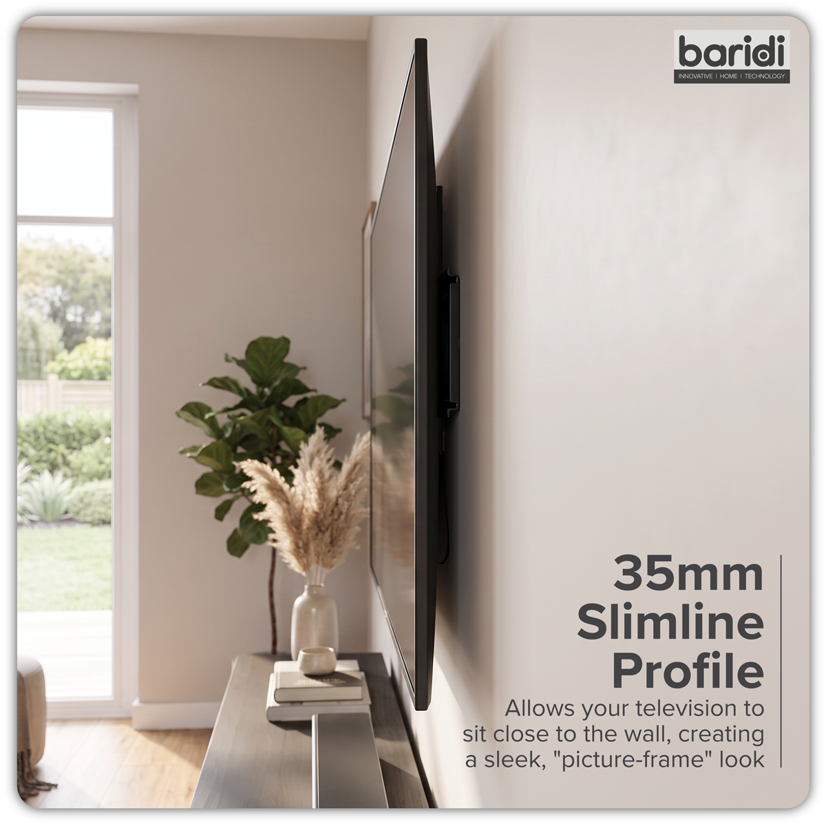Baridi TV Wall Bracket for 60-120" Screens, Max. VESA 900 x 600mm, Black - DH441