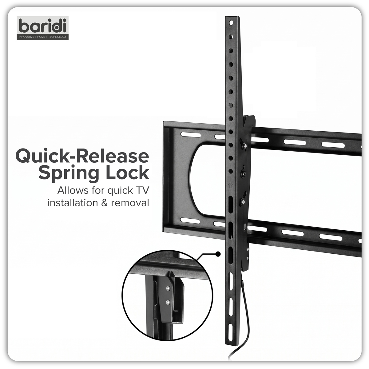 Baridi TV Wall Bracket with Tilt for 60-120" Screens, Max. VESA 900 x 600mm, Black - DH442