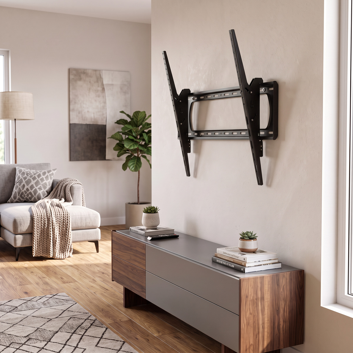 Baridi TV Wall Bracket with Tilt for 60-120" Screens, Max. VESA 900 x 600mm, Black - DH442