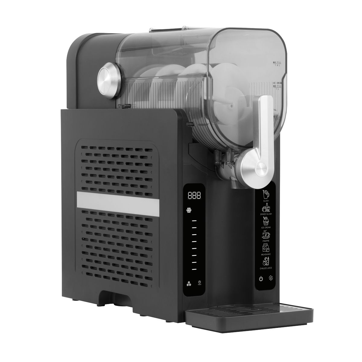 Baridi Slush & Ice Cream Machine, 7 Presets, 2.6L Capacity, Black - DH443