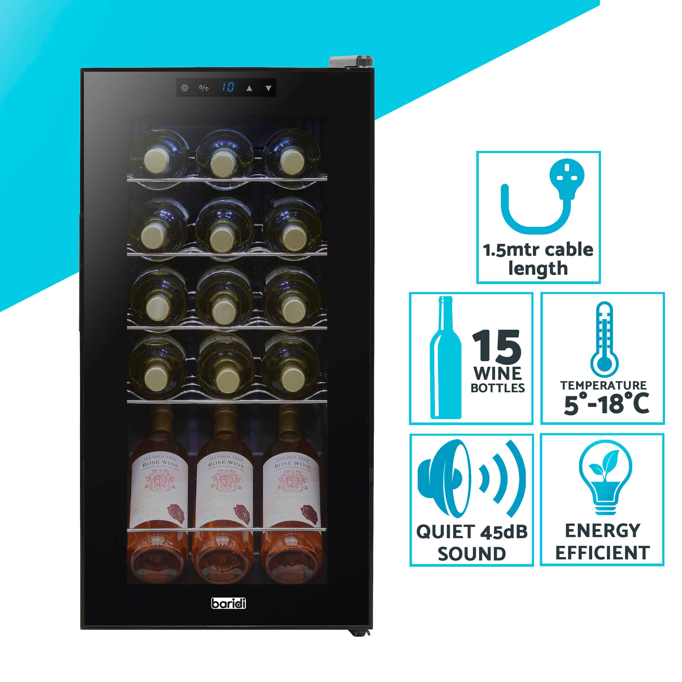 Baridi DH5 Wine Fridges 15 - bottle - wine - fridge - cooler - 1