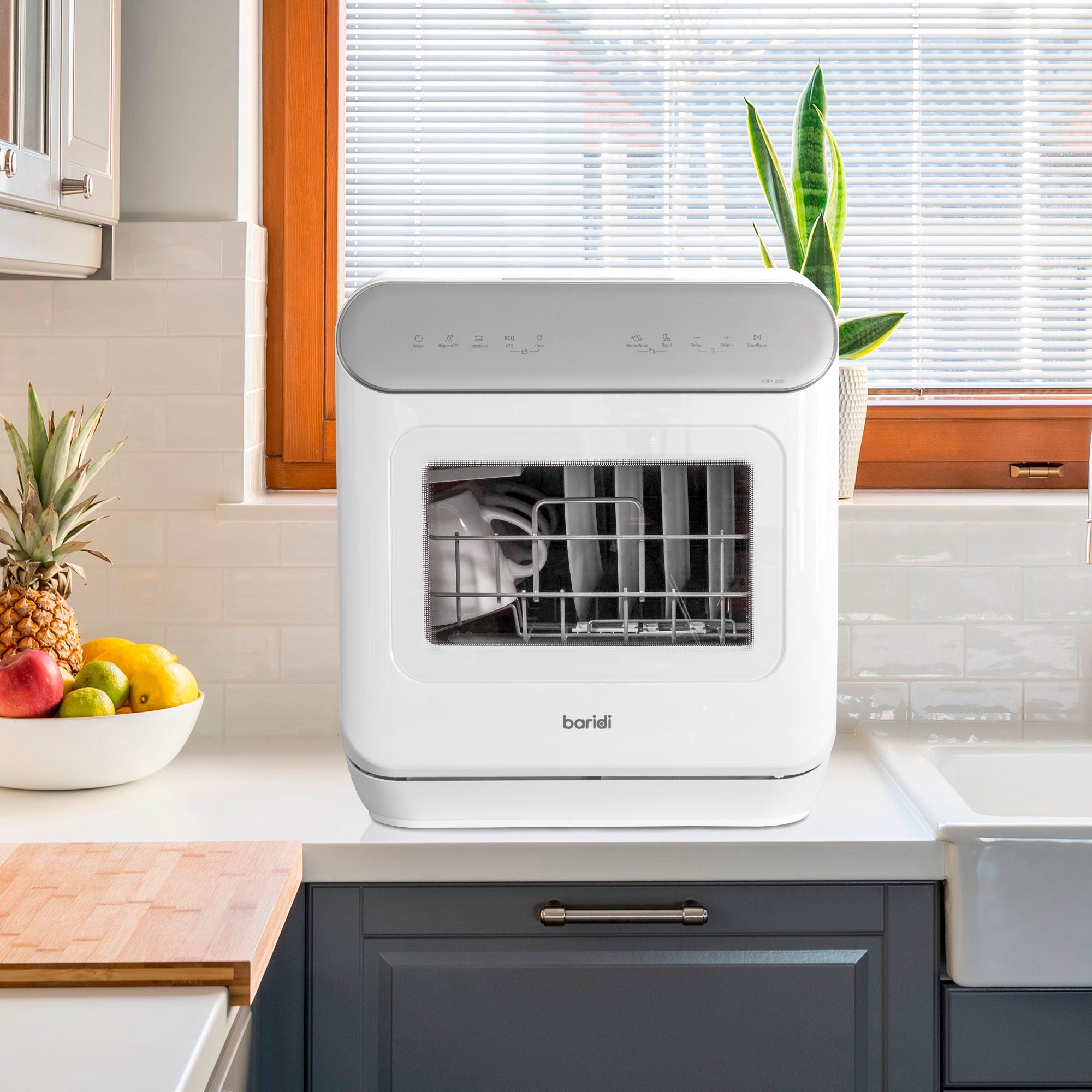 Baridi DH72 Mini Dishwasher Action shot - lifestyle