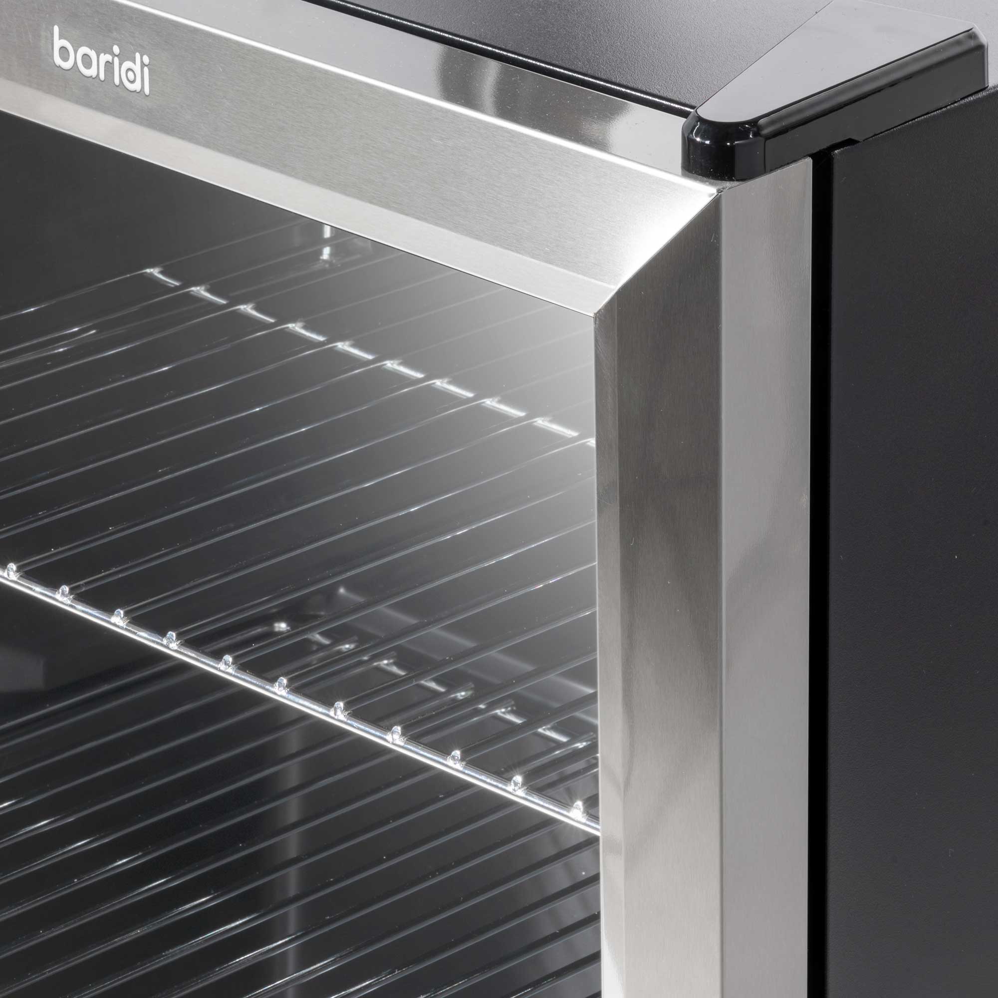Baridi DH75 Drinks Fridge Action shot - uv - resistant - glass