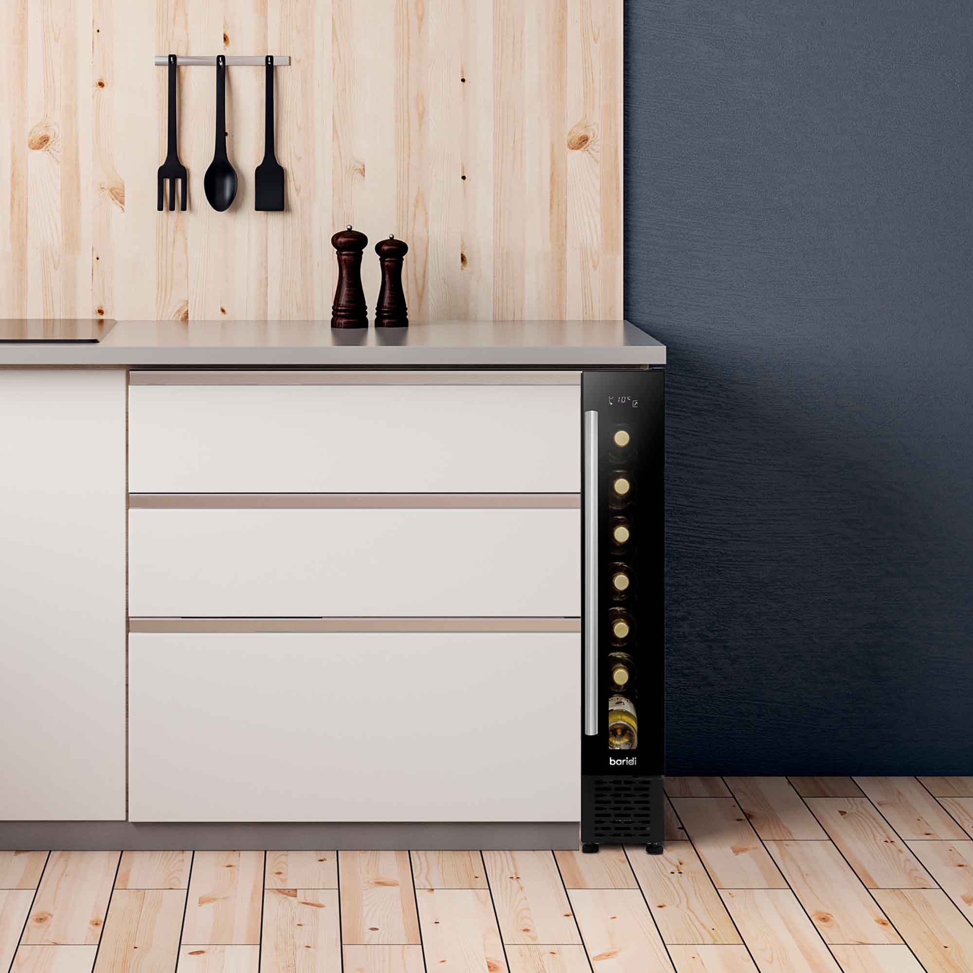 Baridi DH76 Wine Fridges Action shot - in kitchen
