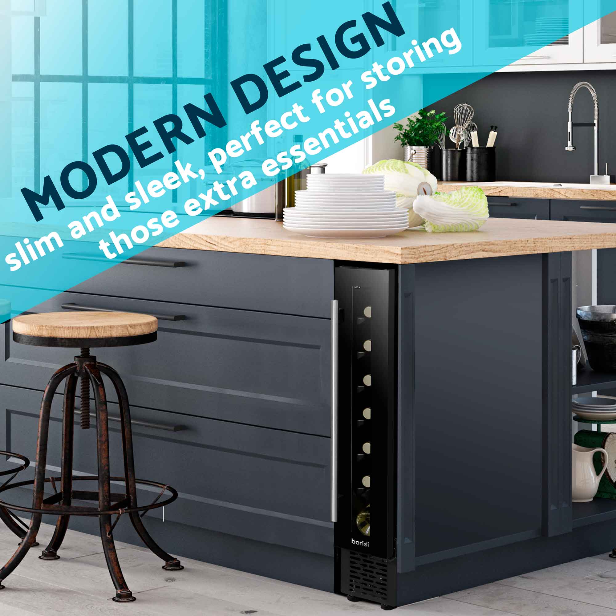 Baridi DH76 Wine Fridges Action shot - lifestyle - 2nd perspective - modern - design