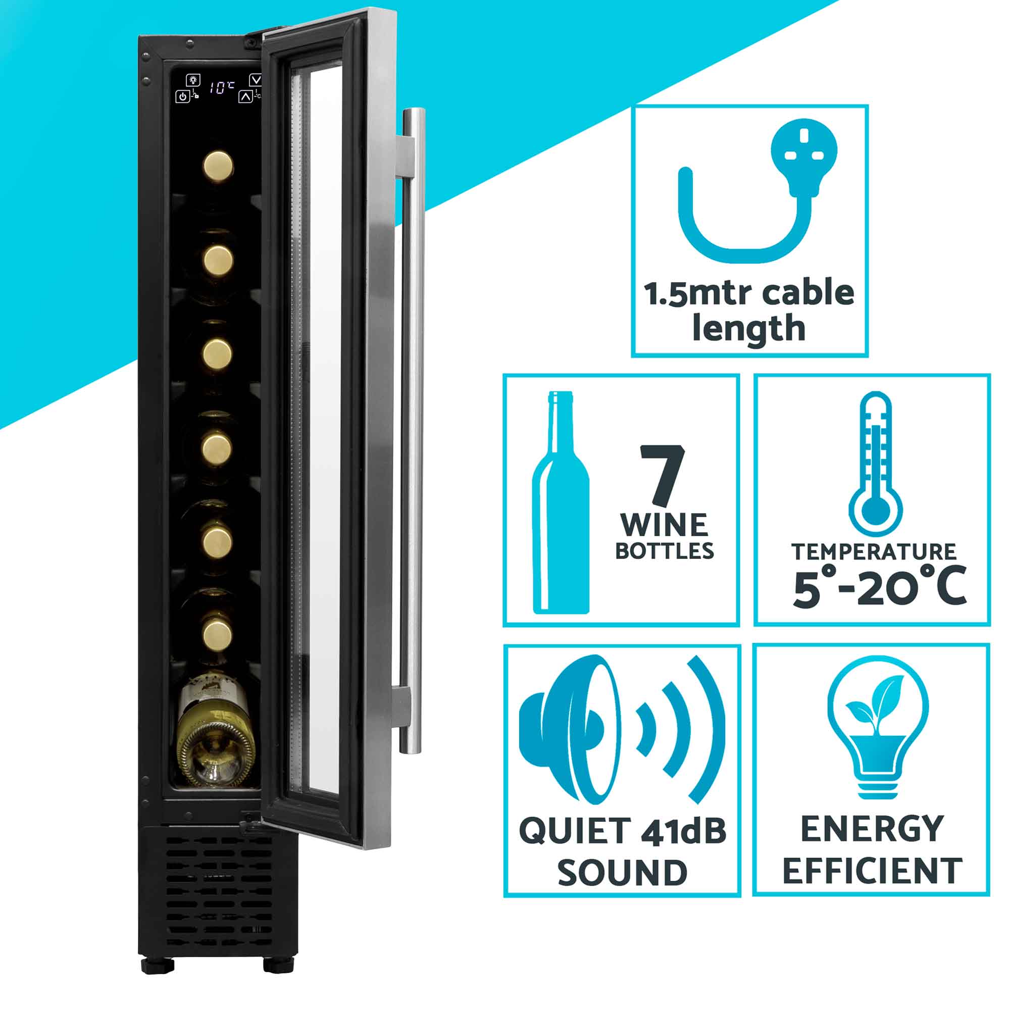 Baridi DH77 Wine Fridges Action shot - logo - information