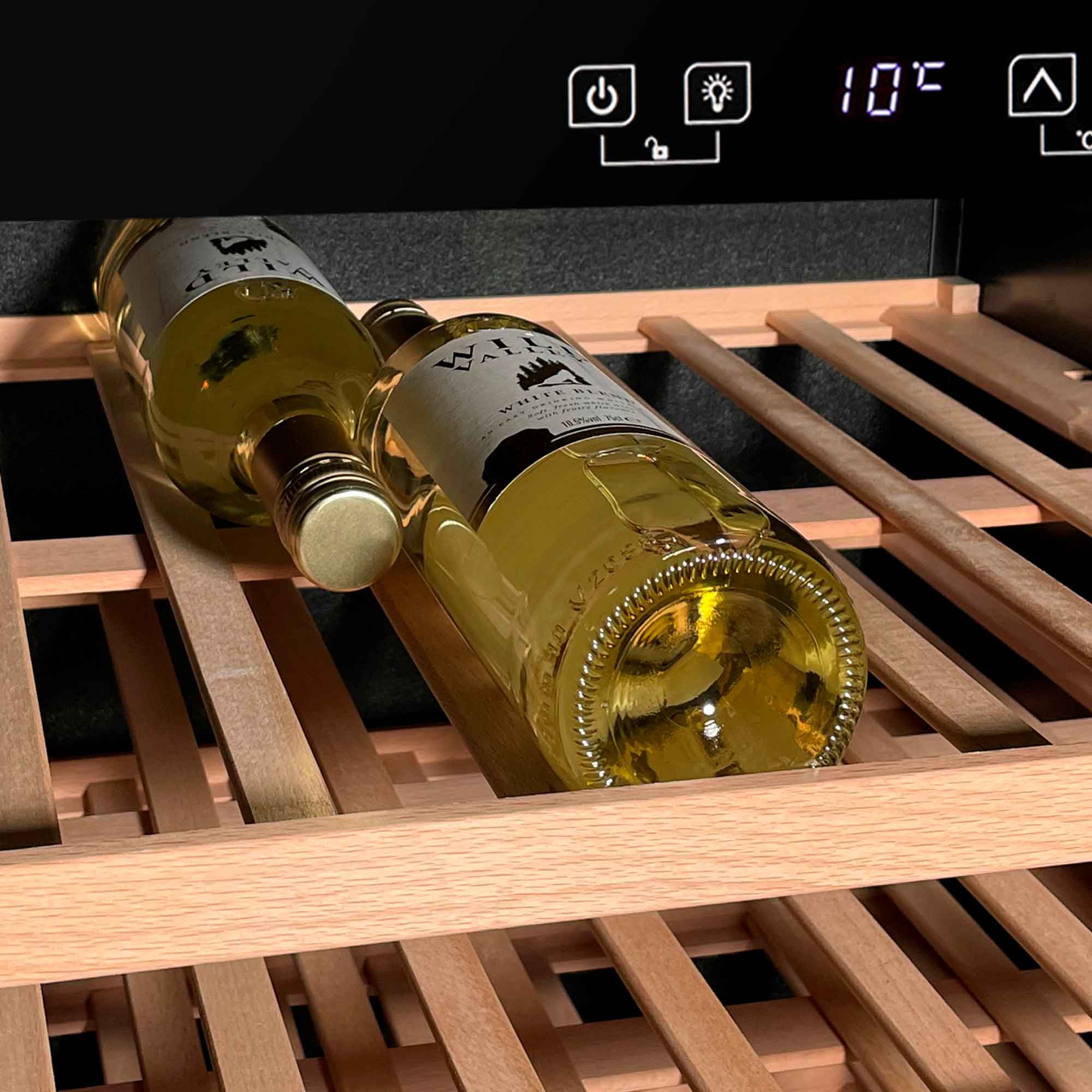 Baridi DH78 Wine Fridges Action shot - how to stack - bottles