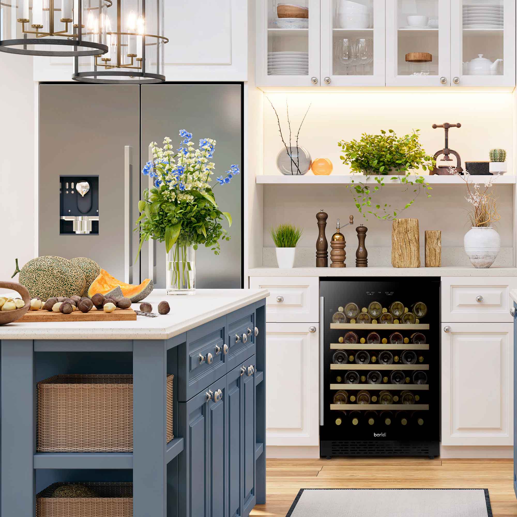 Baridi DH78 Wine Fridges Action shot - lifestyle in kitchen