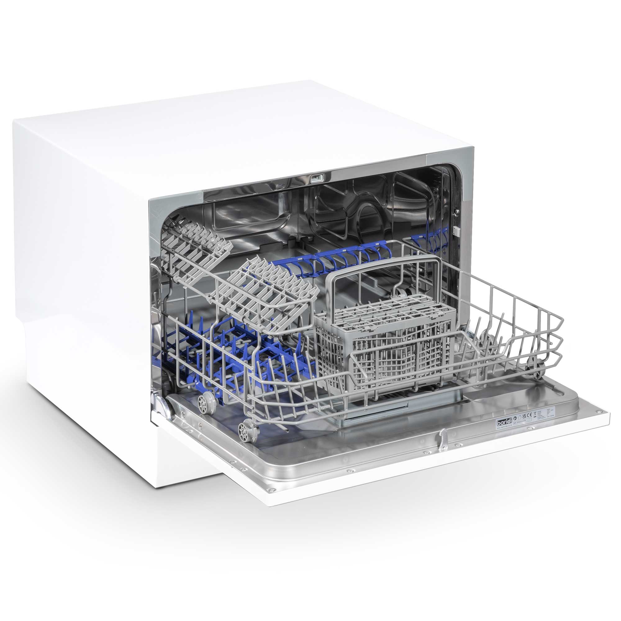 Baridi DH83 Tabletop Dishwasher Open - empty - high - 2nd perspective - 2023