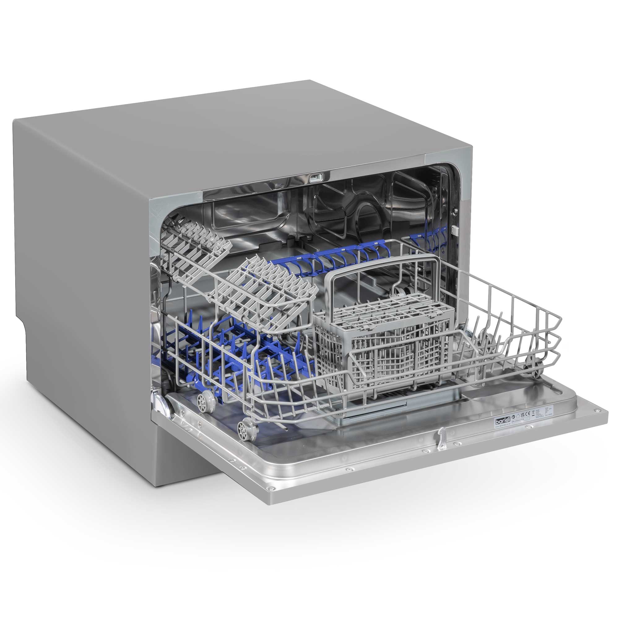 Baridi DH84 Tabletop Dishwasher Open - empty - high - 2nd perspective - 2023