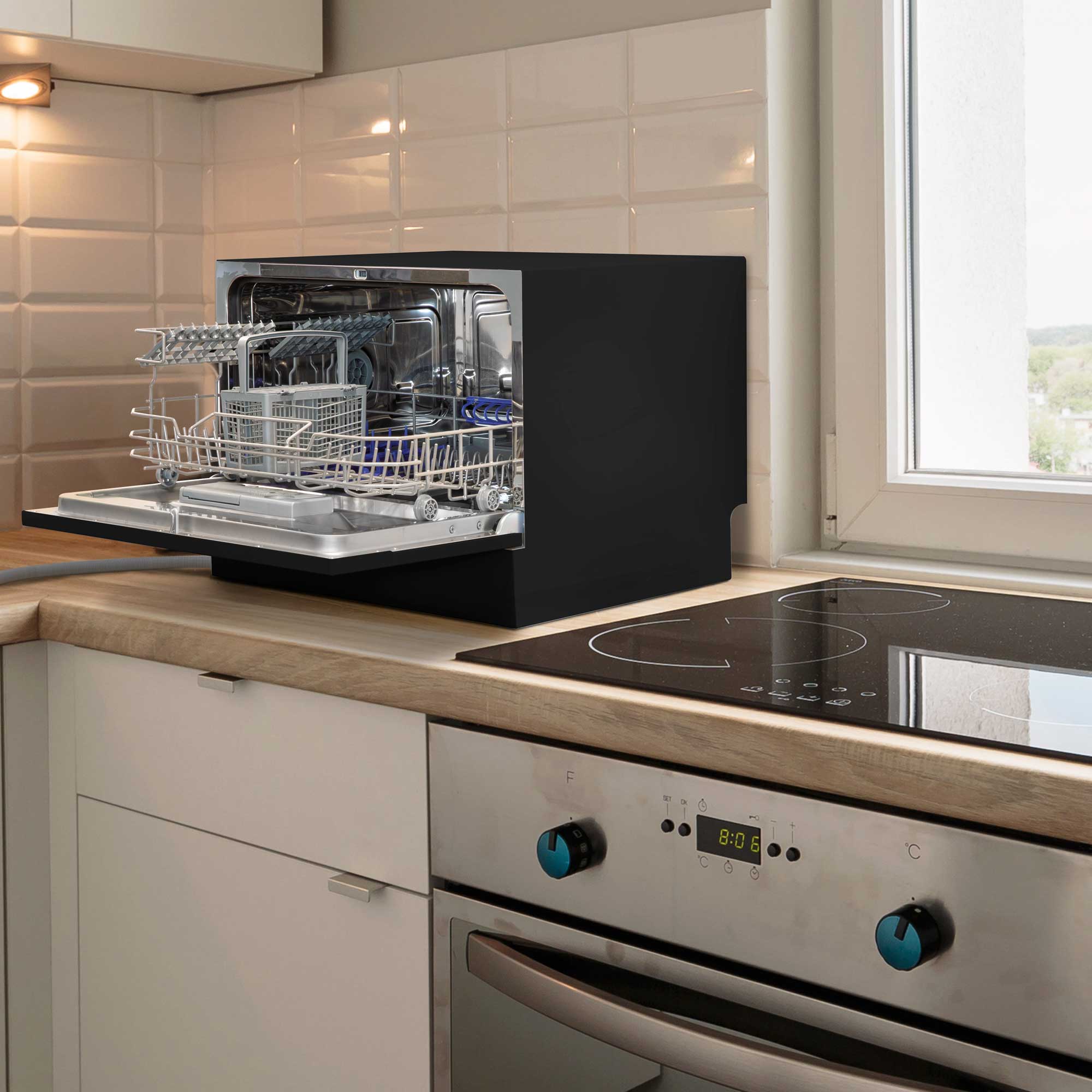Baridi DH85 Tabletop Dishwasher Action shot - in kitchen